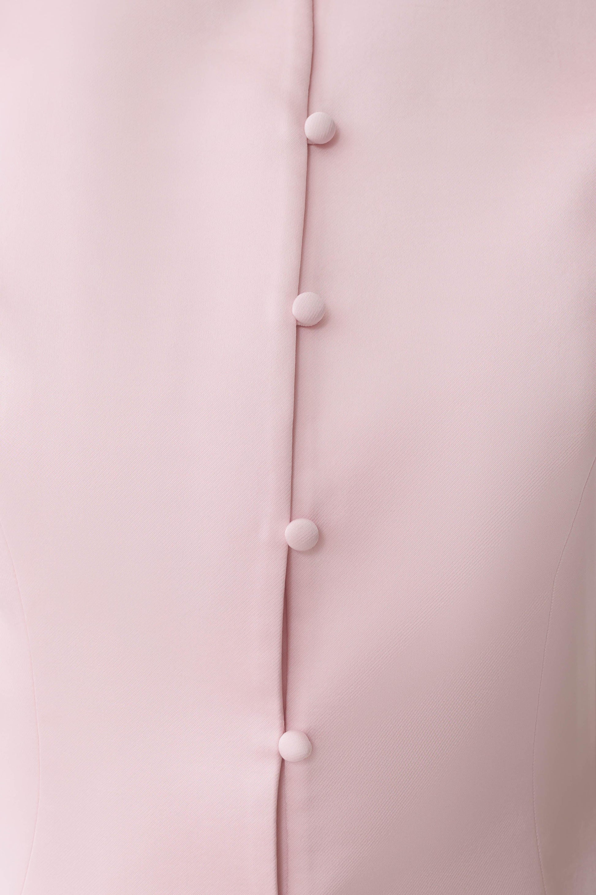 Anne Short Sleeve Satin Top - Pale Pink #9