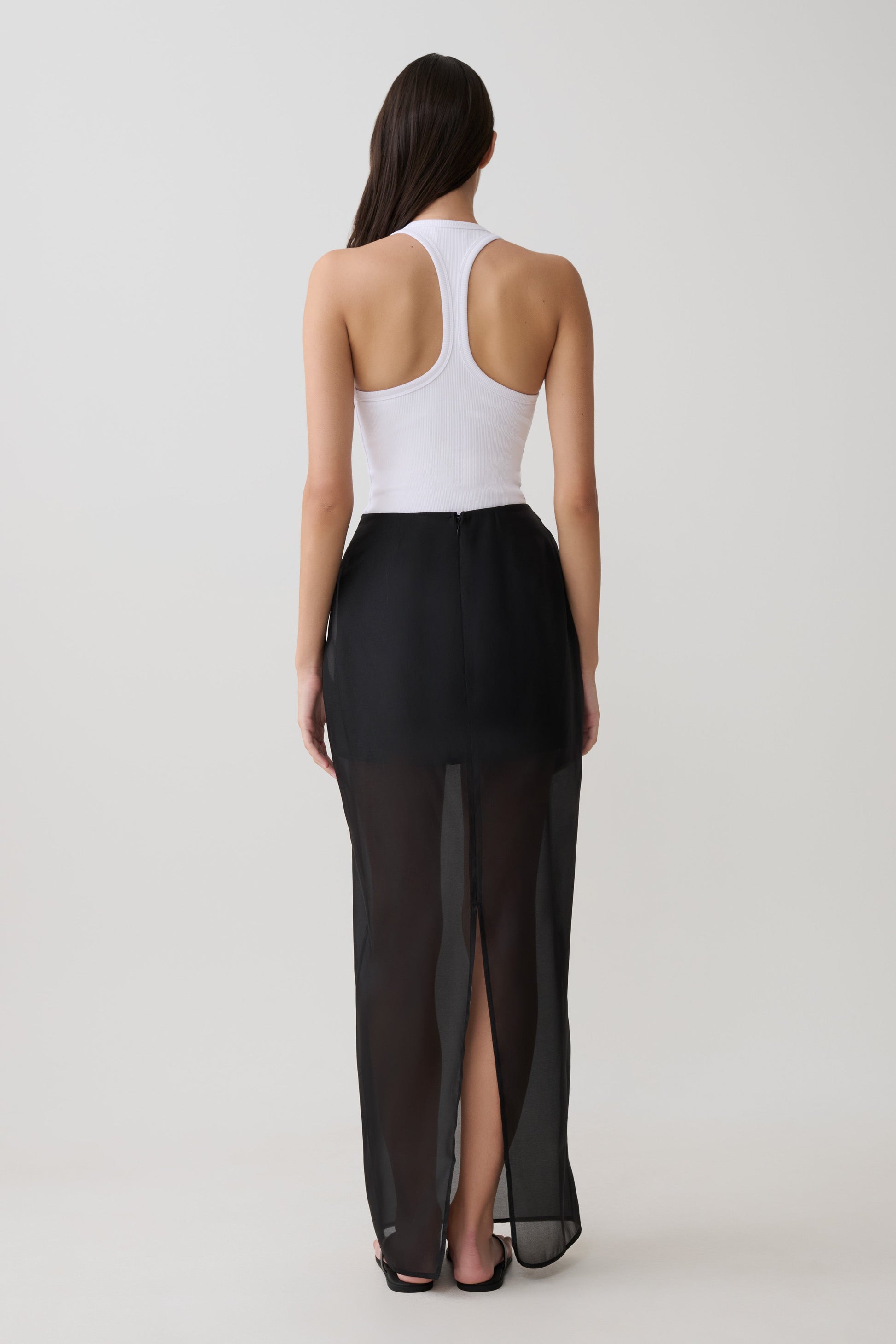 Ximena Organza Maxi Skirt - Black #2