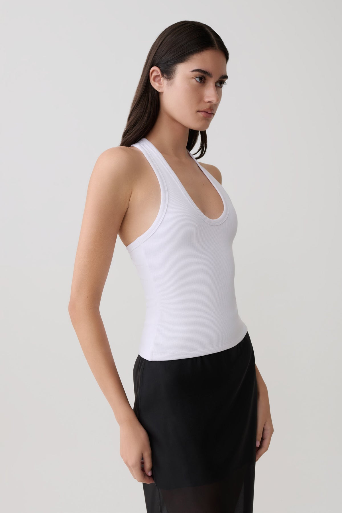 Actress Ribbed Tank - White #3