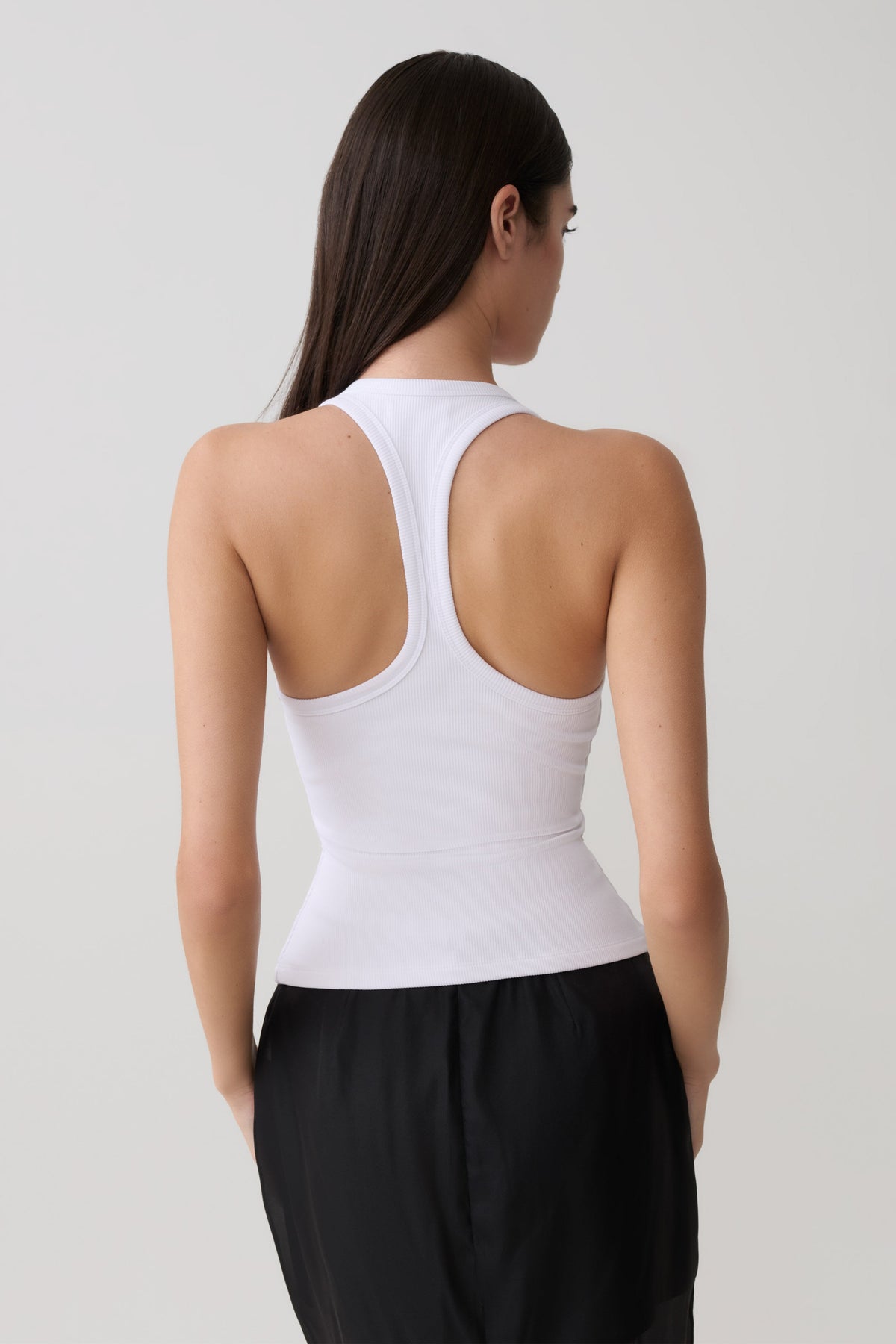 Actress Ribbed Tank - White #2