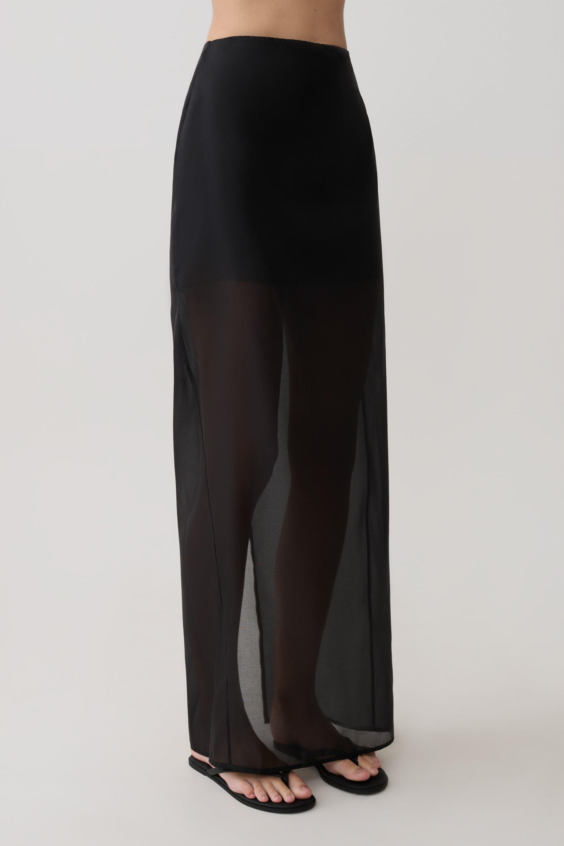 Ximena Organza Maxi Skirt - Black #4
