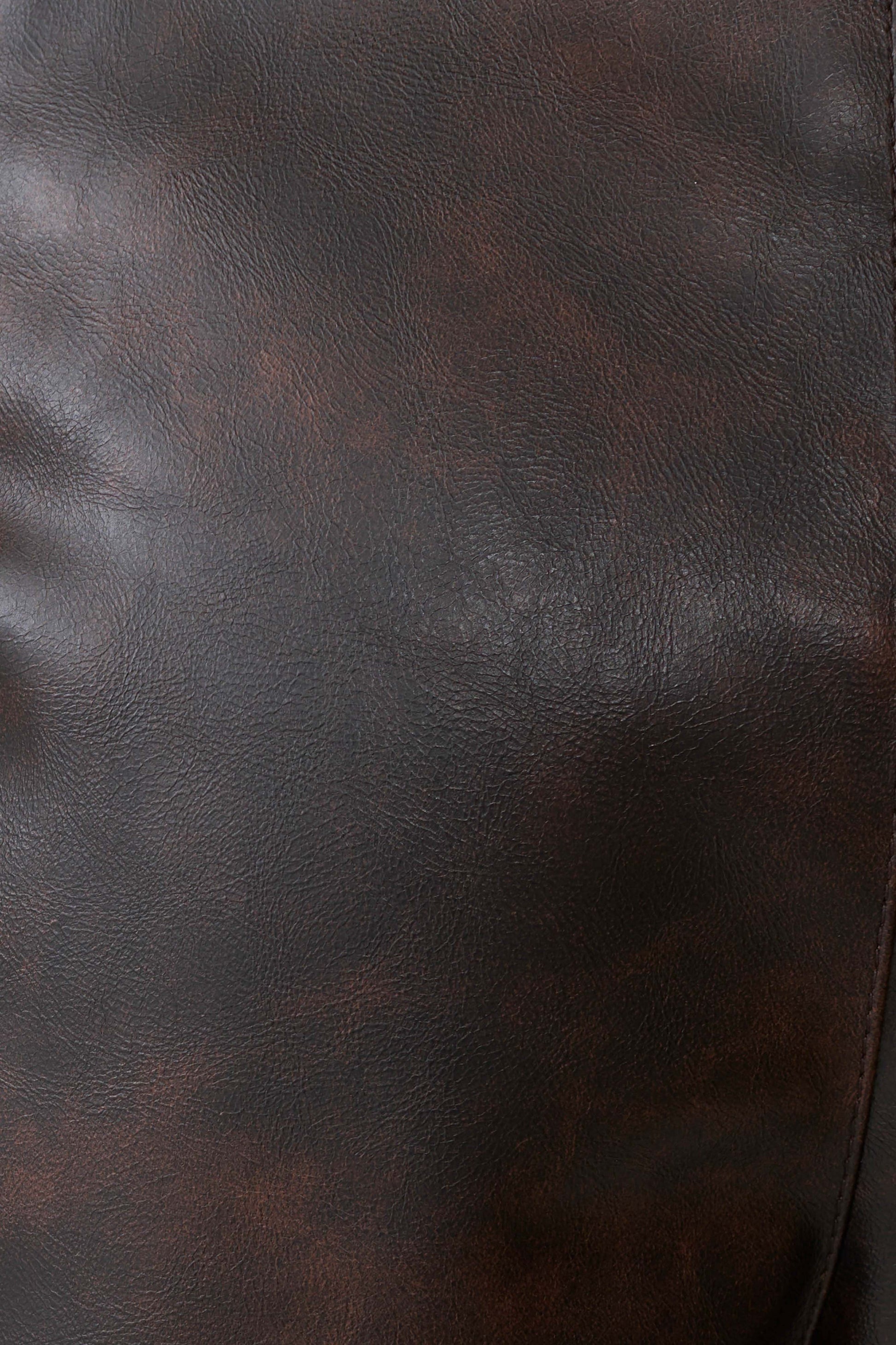 Adaline Faux Leather High Waisted Shorts - Dark Chocolate #7