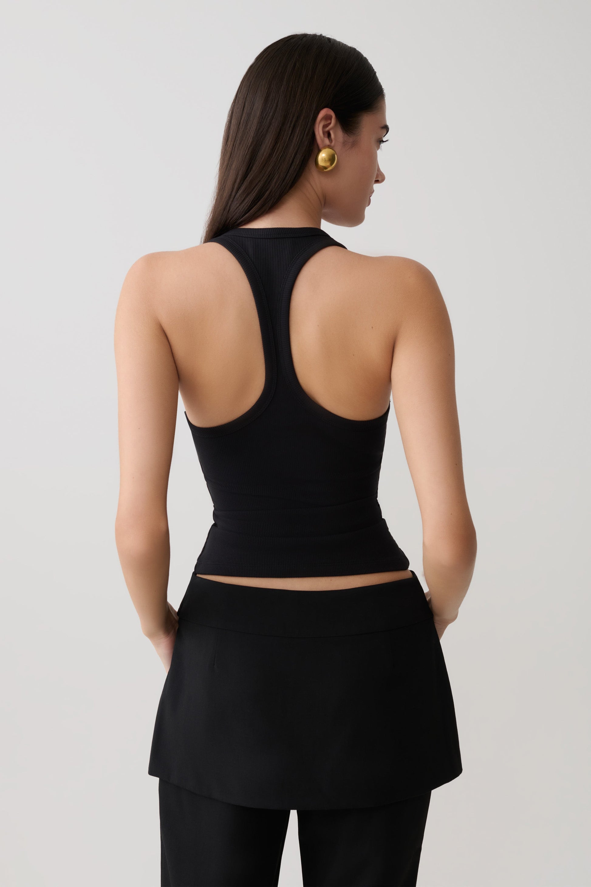 Actress Ribbed Tank - Black #2