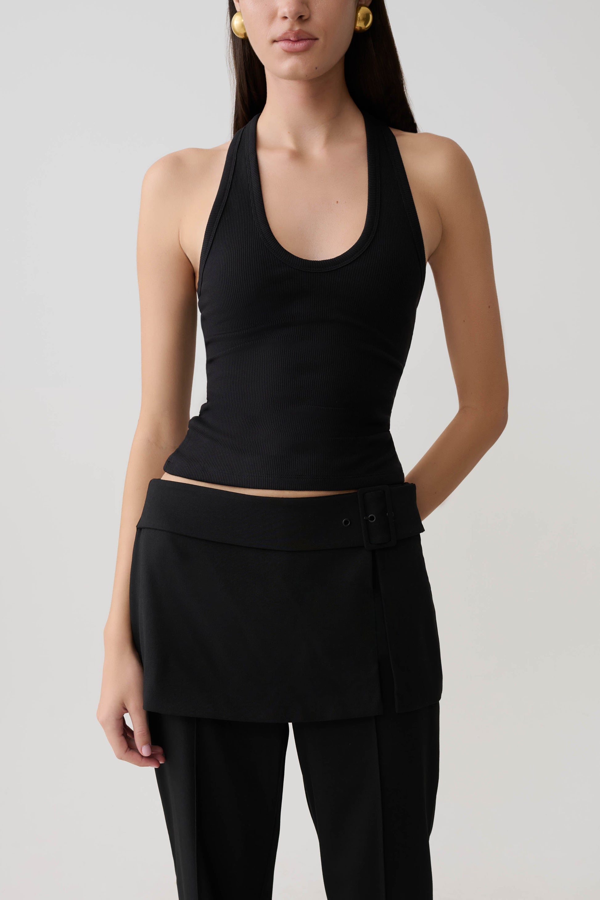 Actress Ribbed Tank - Black #3