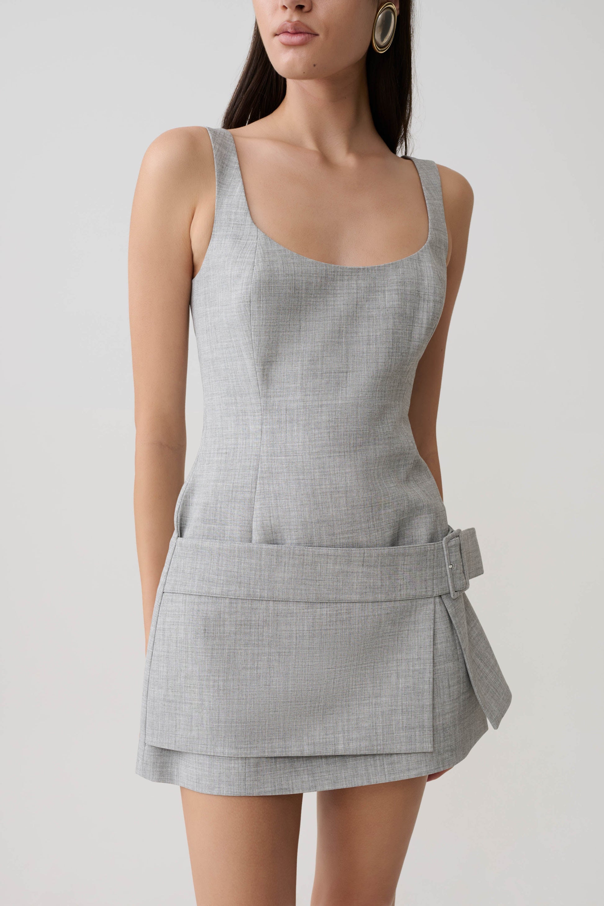 Bailey Wrap Skirt Mini Dress - Charcoal Marle #3