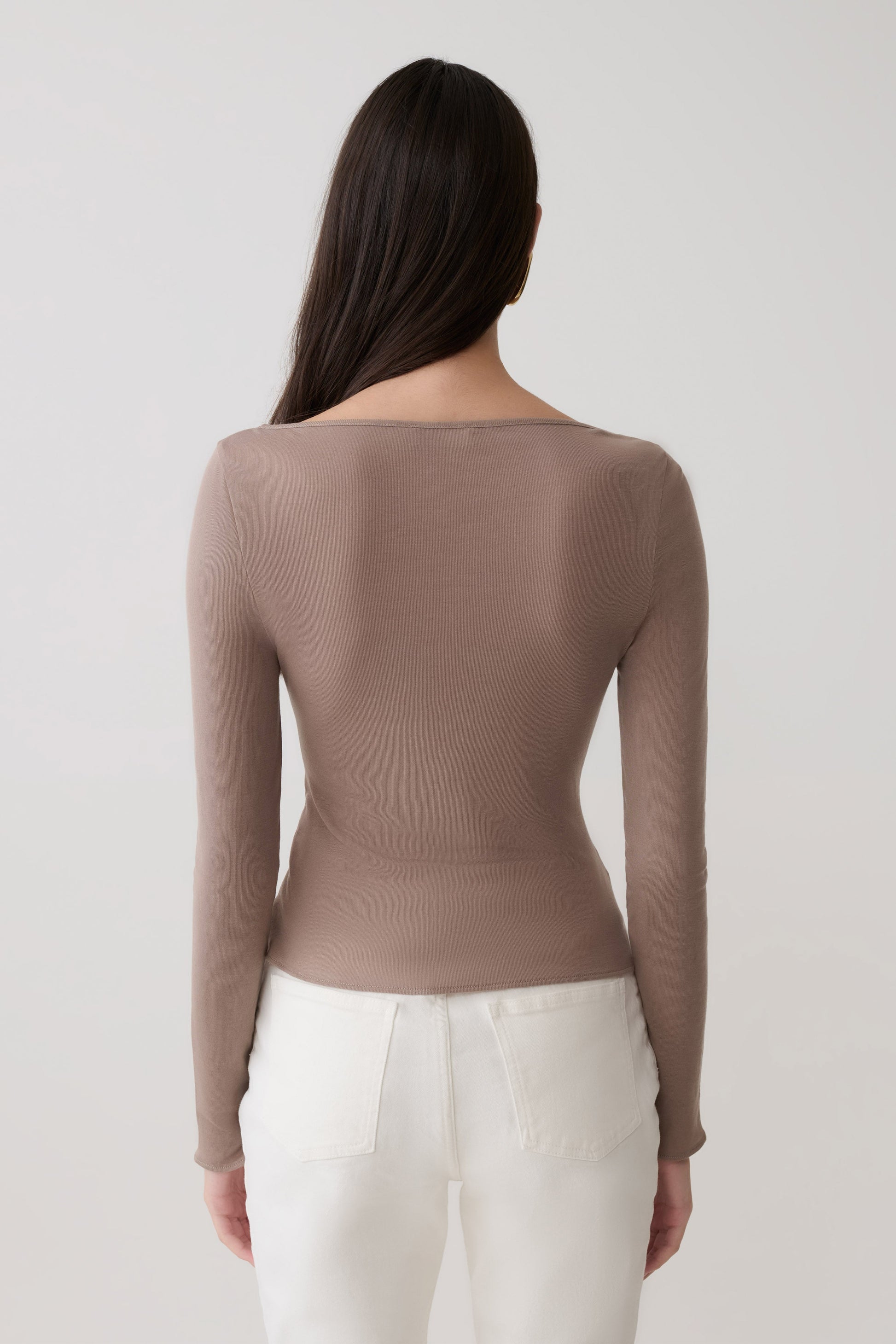 Coraline Long Sleeve Sheer Top - Neutral #2