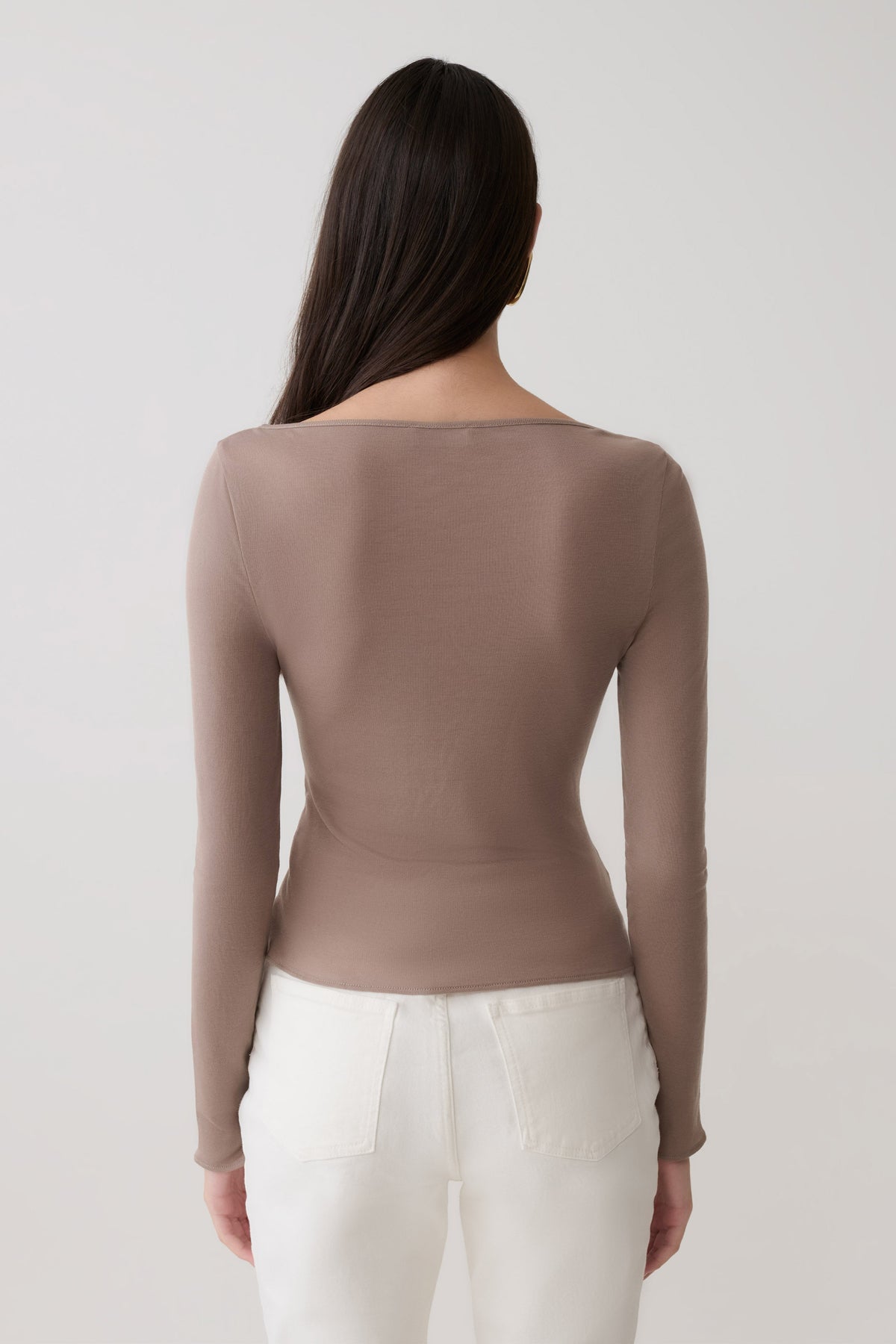 Coraline Long Sleeve Sheer Top - Neutral #2