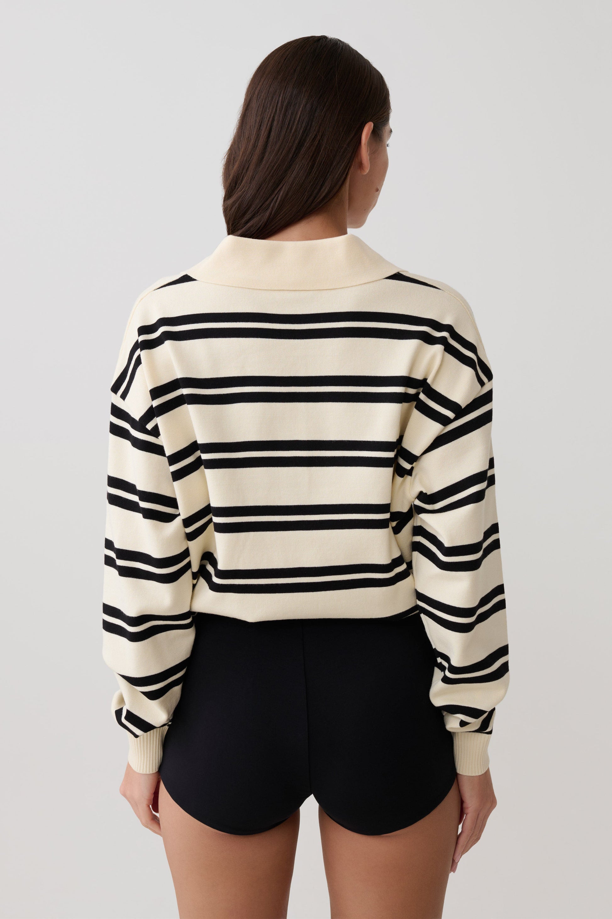 Philly Stripe Long Sleeve Knit Jumper - Ivory/Black #2