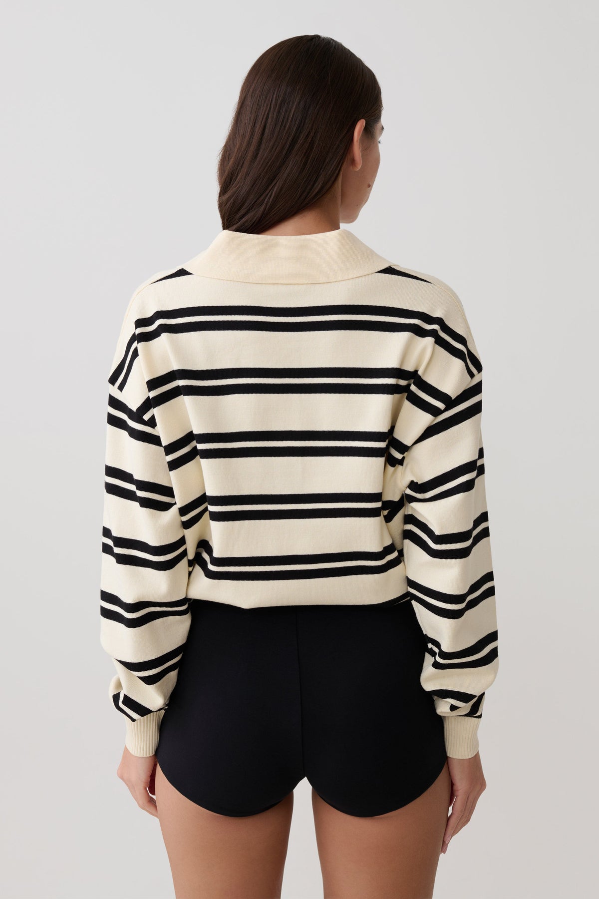 Philly Stripe Long Sleeve Knit Jumper - Ivory/Black #2