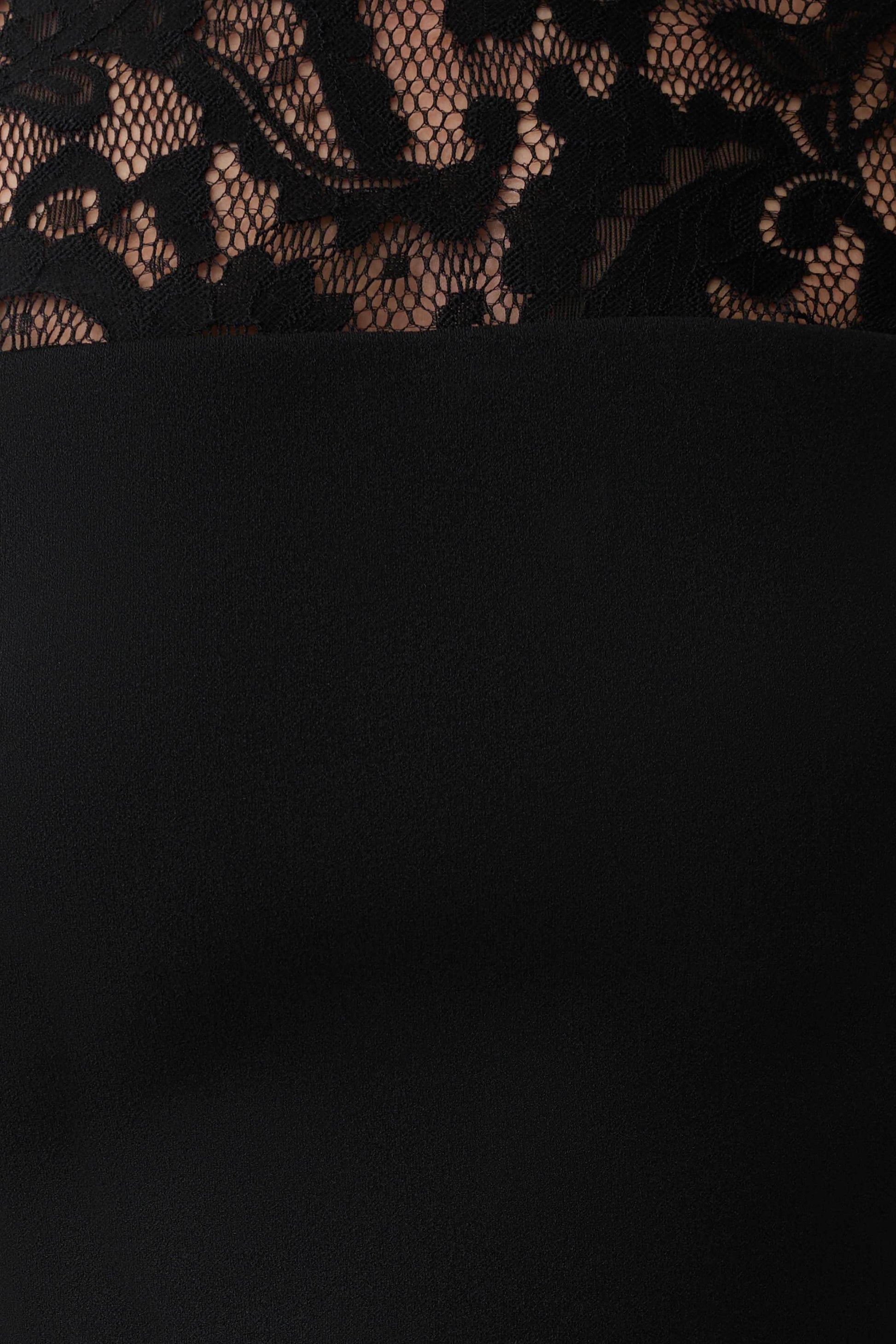 Aurelie Long Sleeve Lace Mini Dress - Black #6