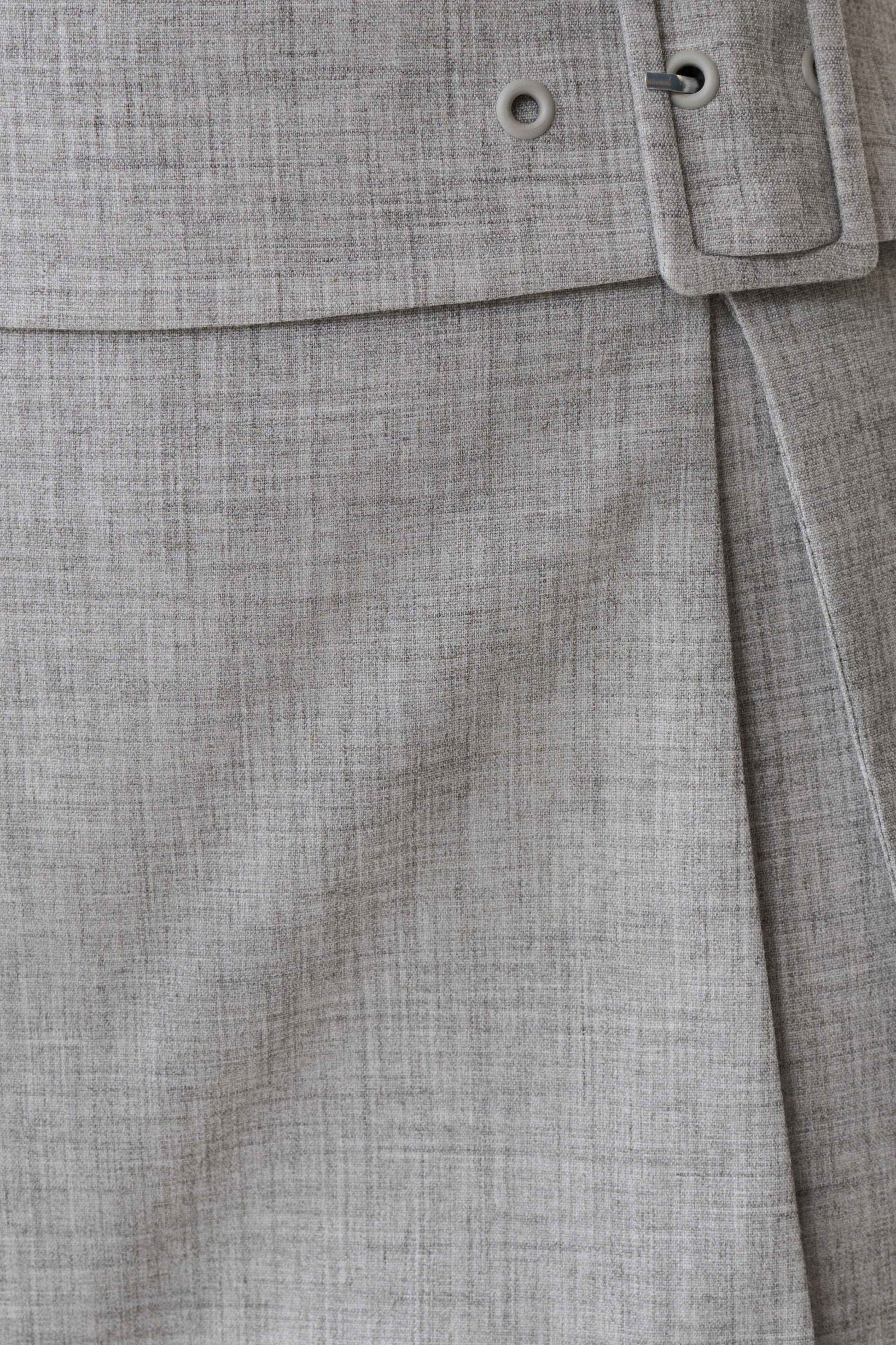 Daisy Wrap Skirt Straight Leg Pants - Charcoal Marle #9