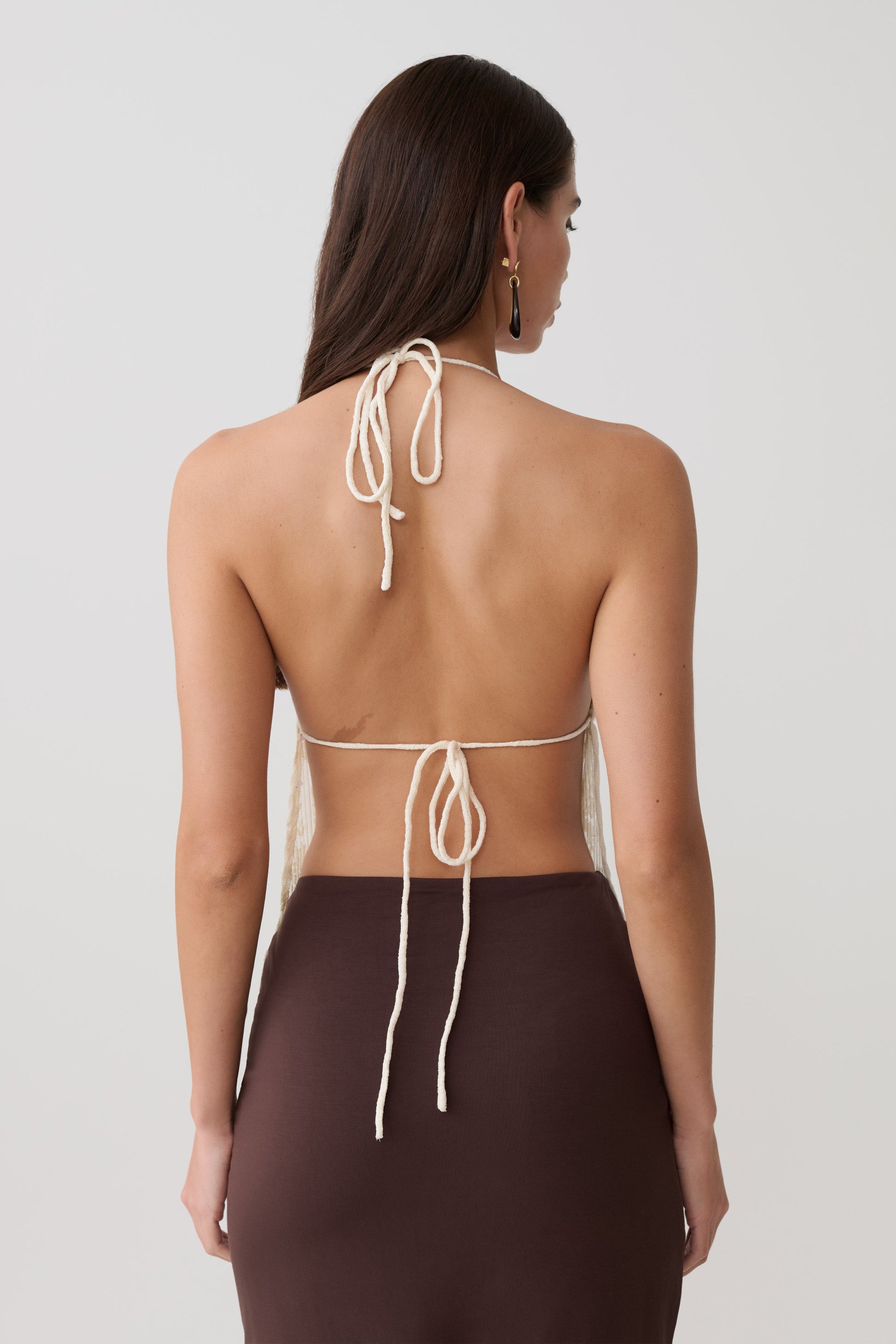 Ambrose Lace Cami Halter Top - Ivory #2