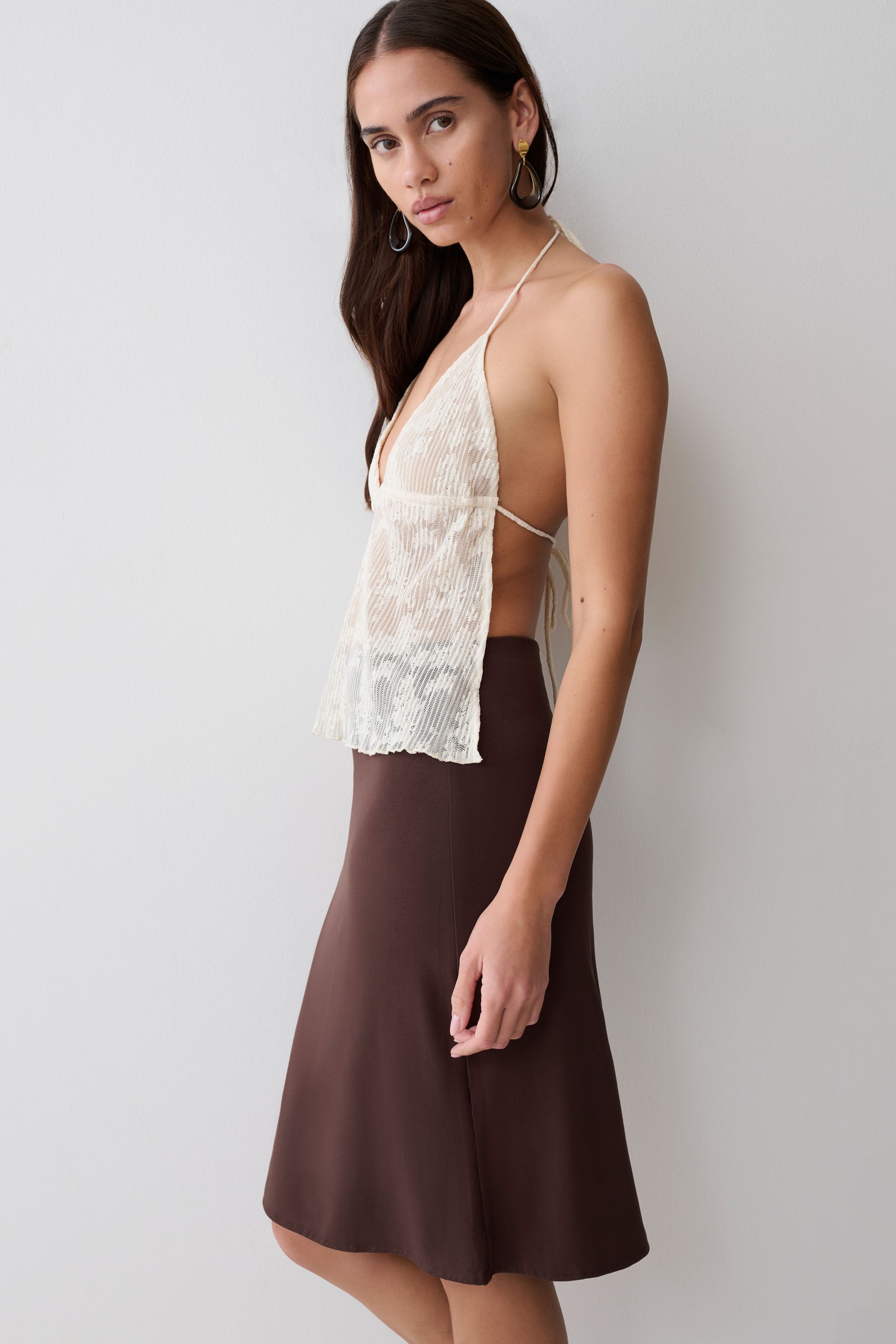 Greer Knee Length Skirt - Espresso #3