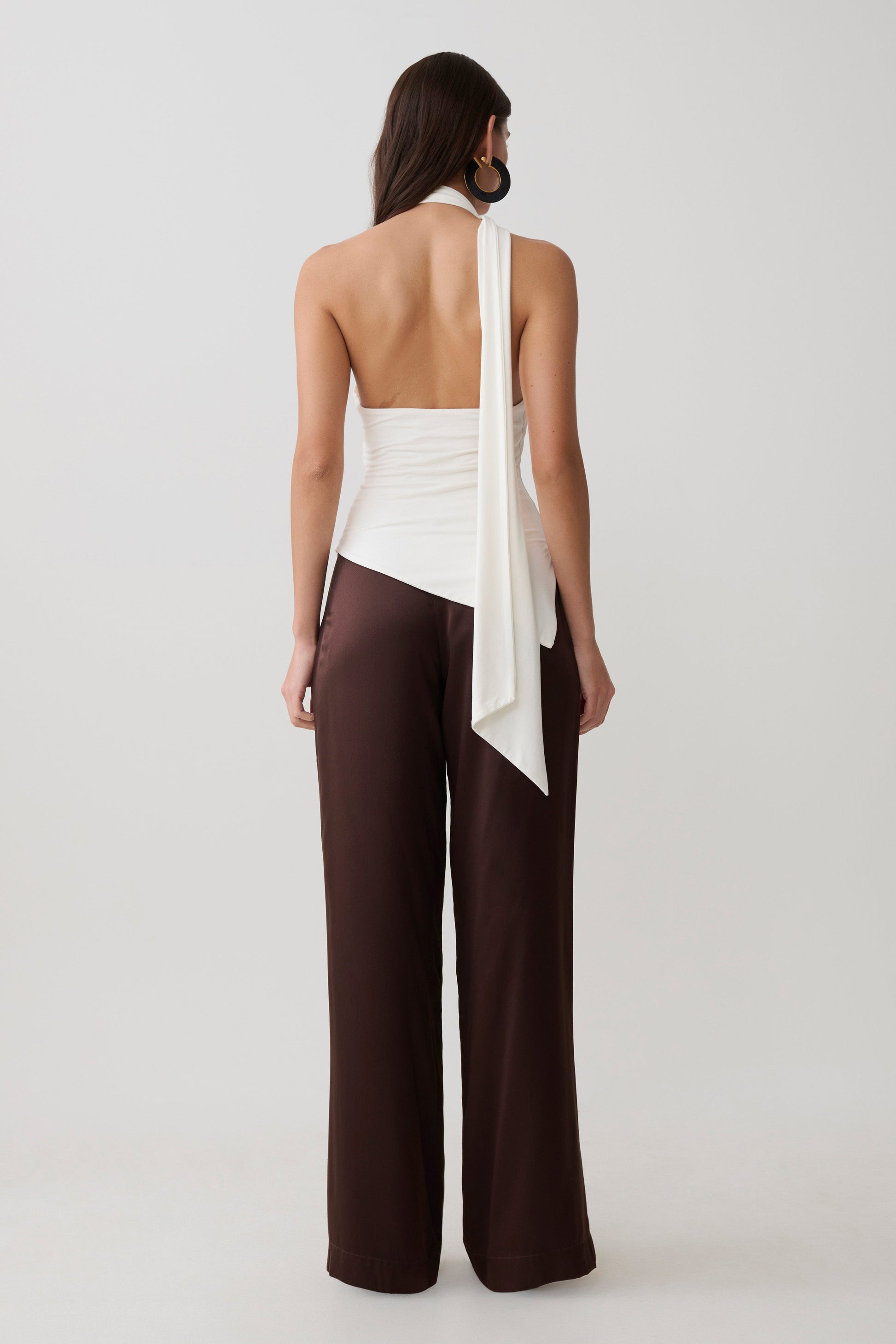 Jemma One Shoulder Tie Top - White #5