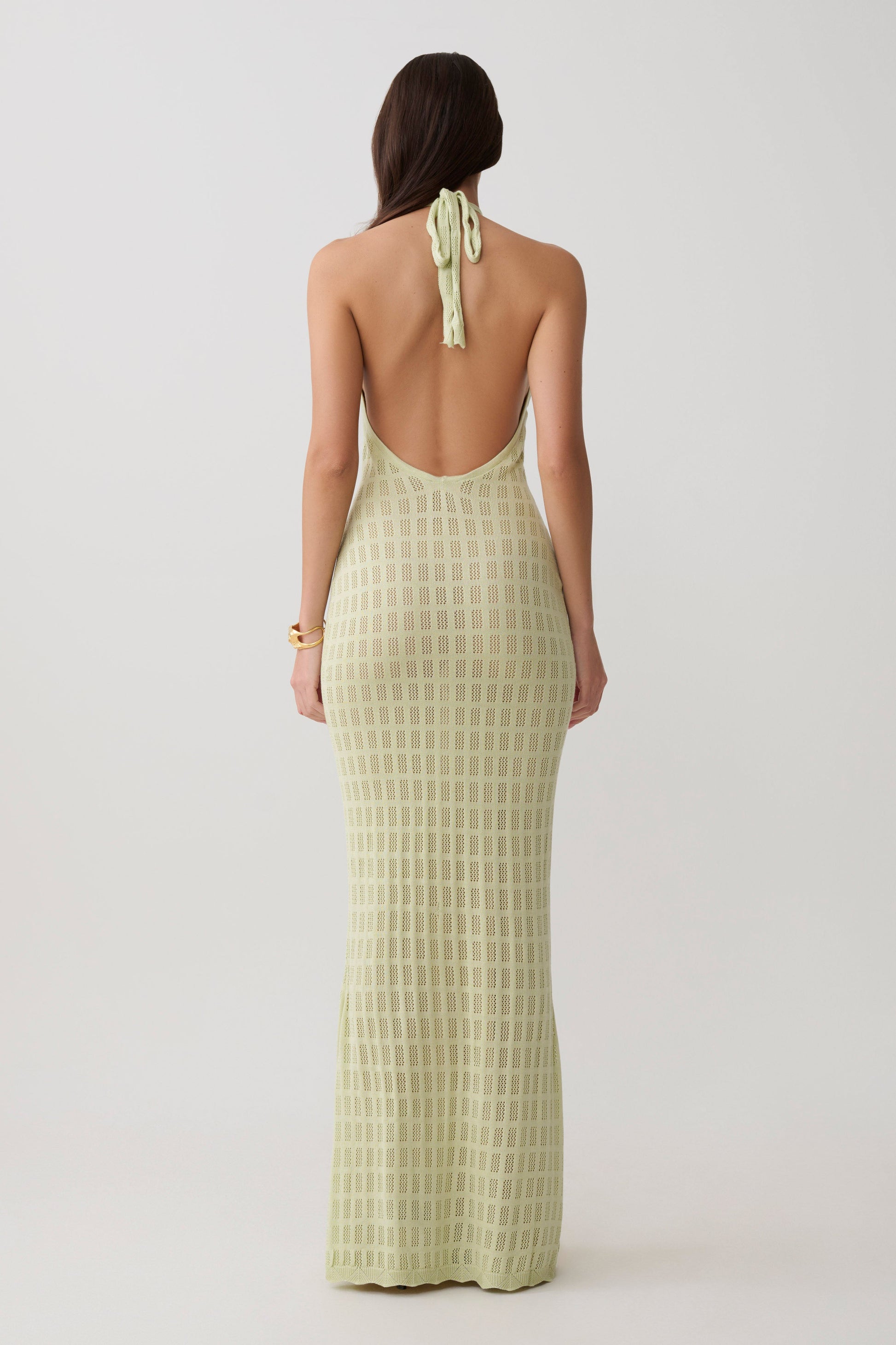 Hayley Halter Knit Maxi Dress - Seafoam #2
