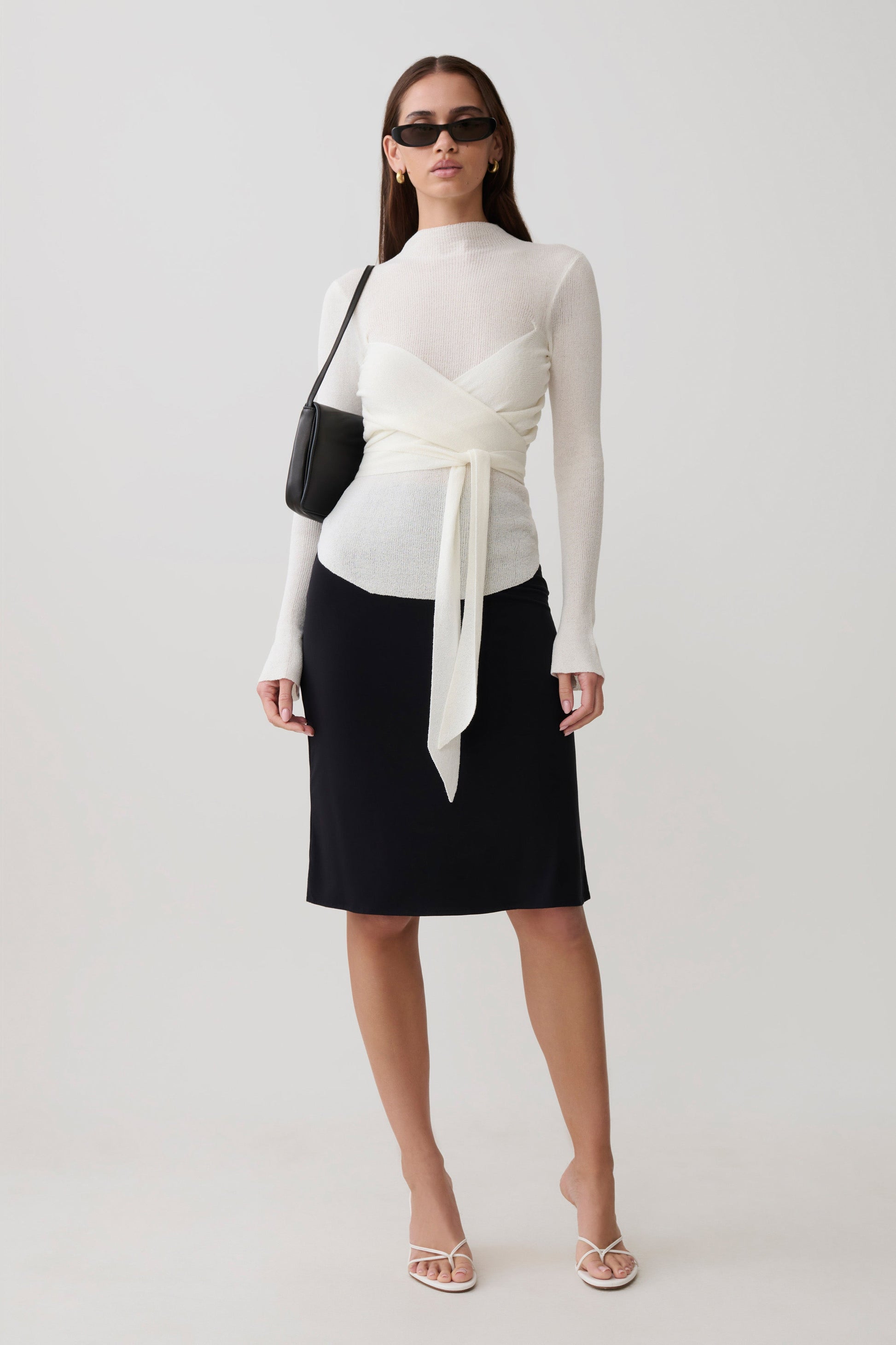 Lawson Wrap Knit Long Sleeve Top - White #8