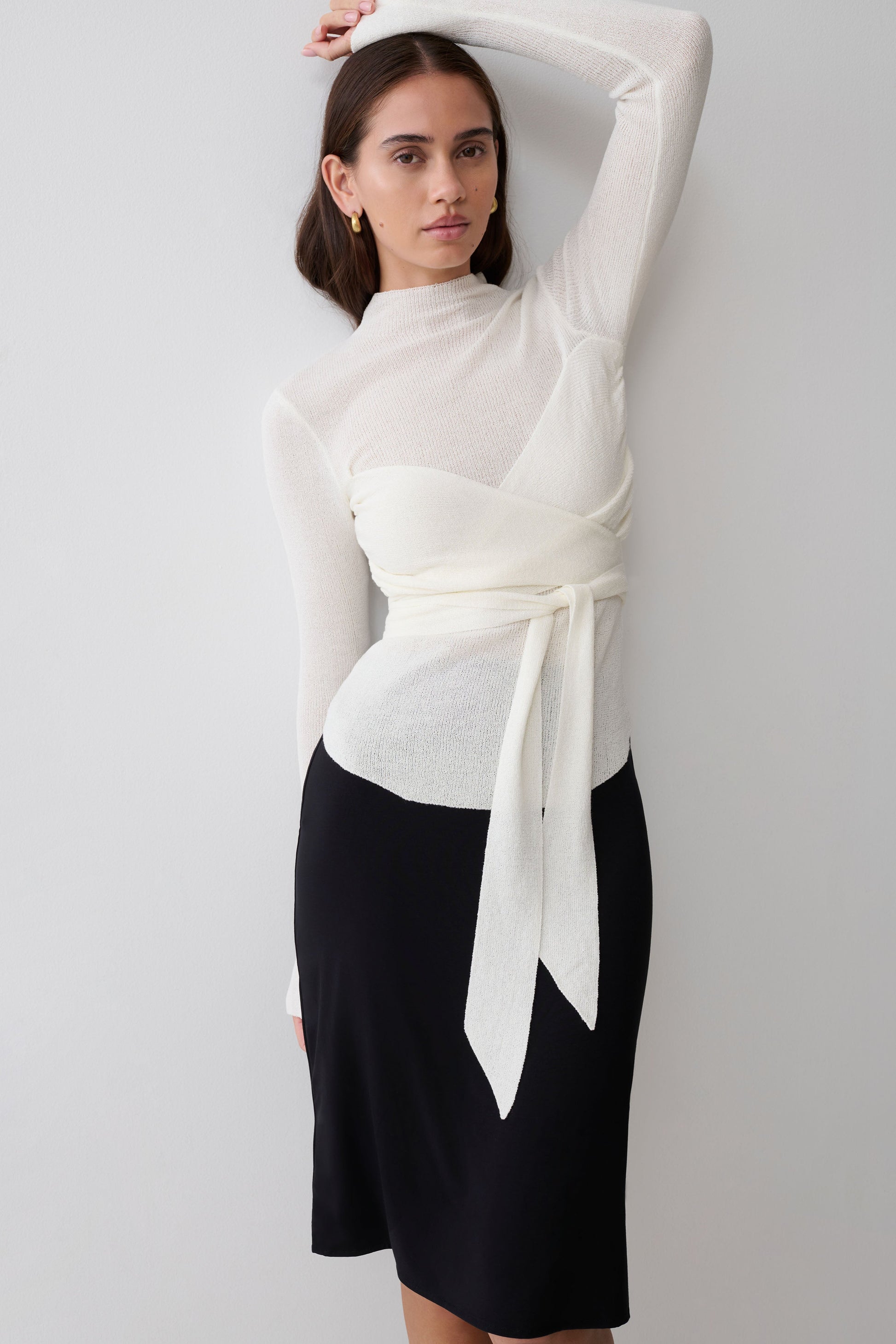 Lawson Wrap Knit Long Sleeve Top - White #3