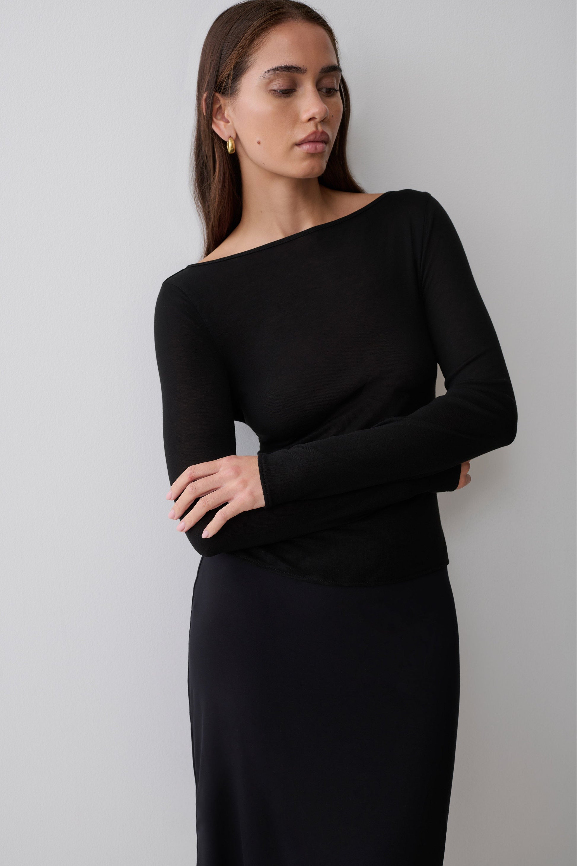 Coraline Long Sleeve Sheer Top - Black #3