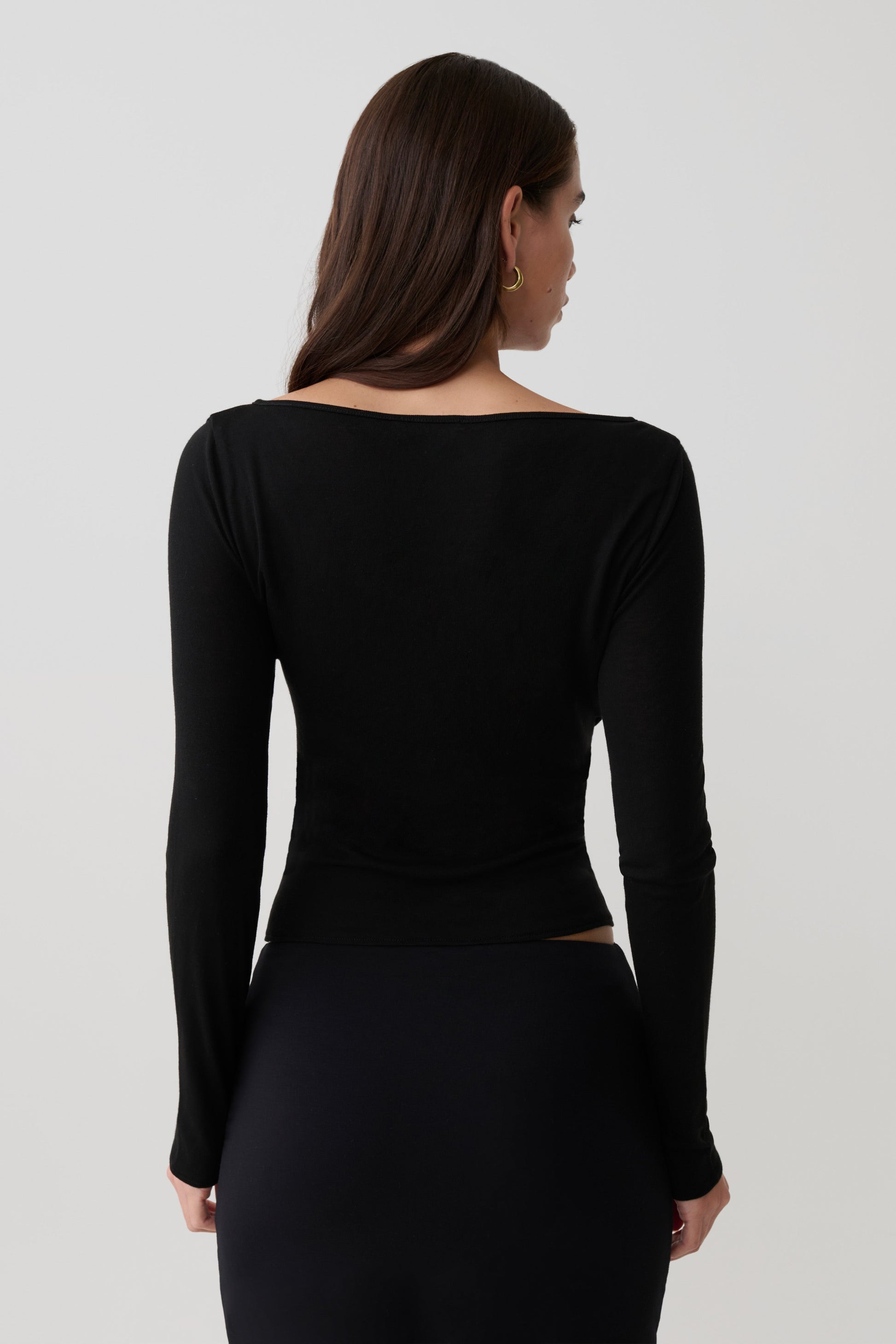 Coraline Long Sleeve Sheer Top - Black #2
