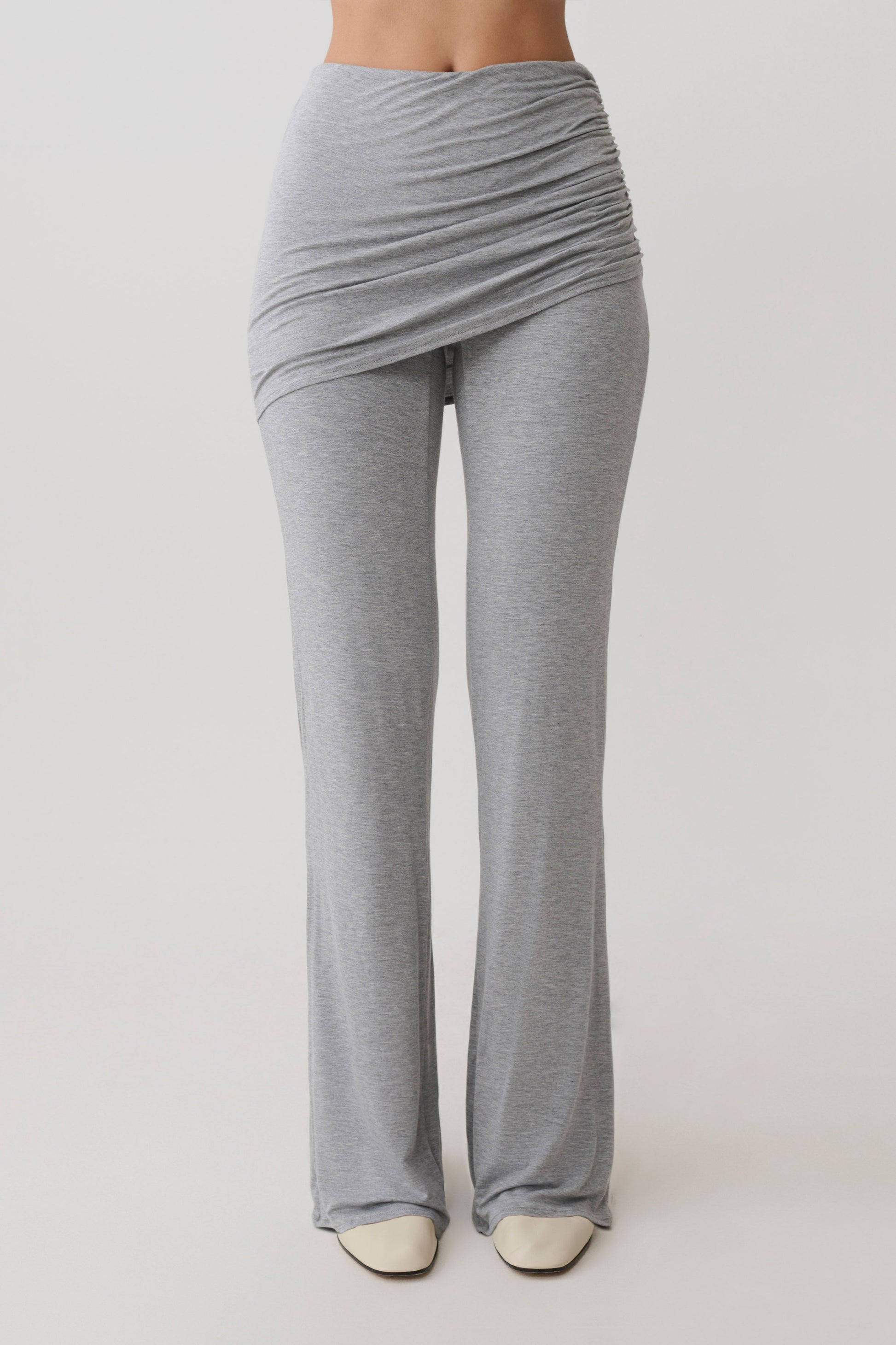 Keaton Modal Straight Leg Overlay Pant - Grey Marle #6