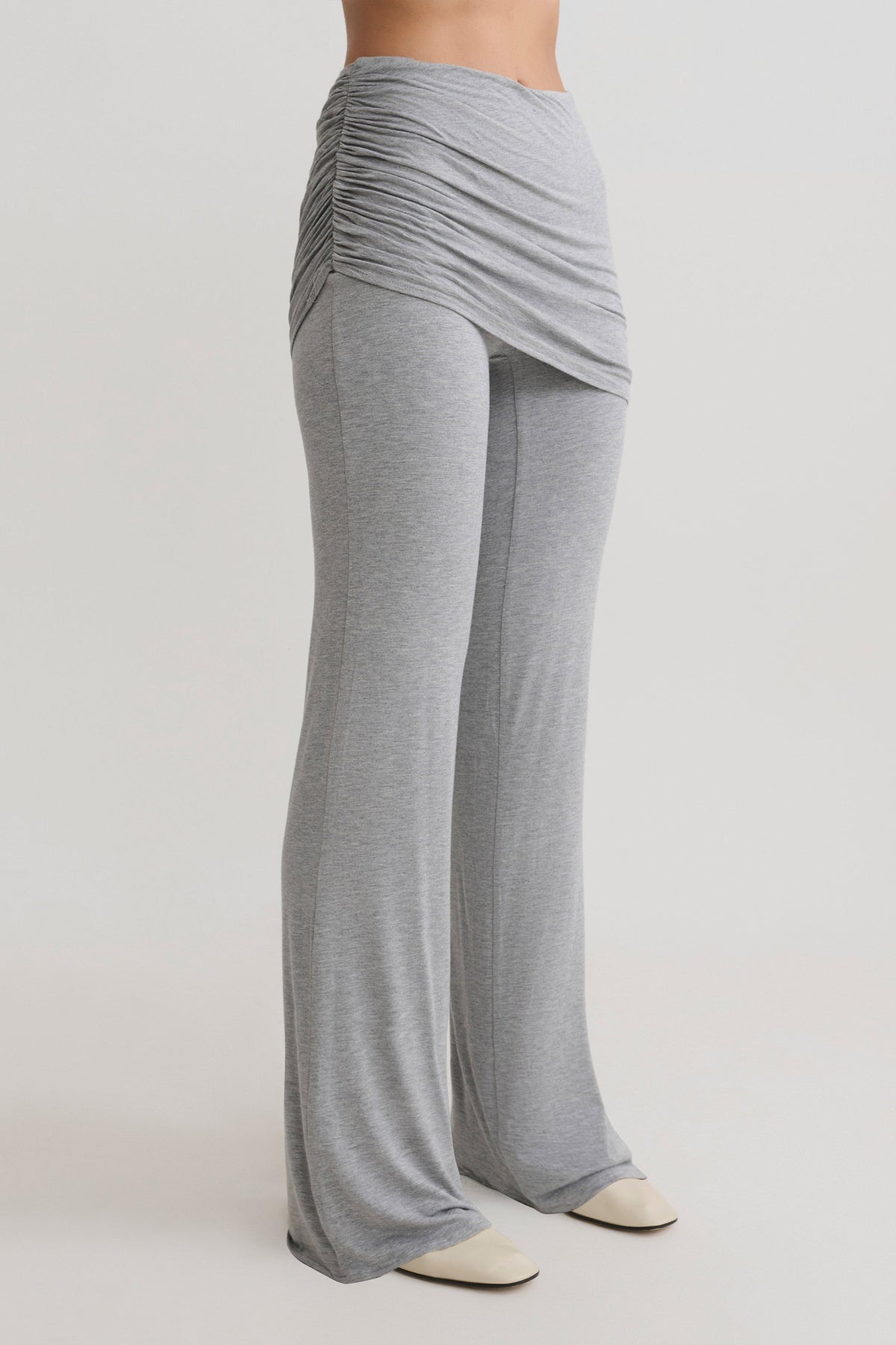 Keaton Modal Straight Leg Overlay Pant - Grey Marle #4