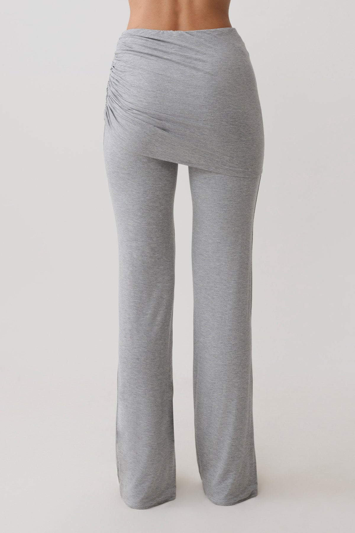 Keaton Modal Straight Leg Overlay Pant - Grey Marle #5