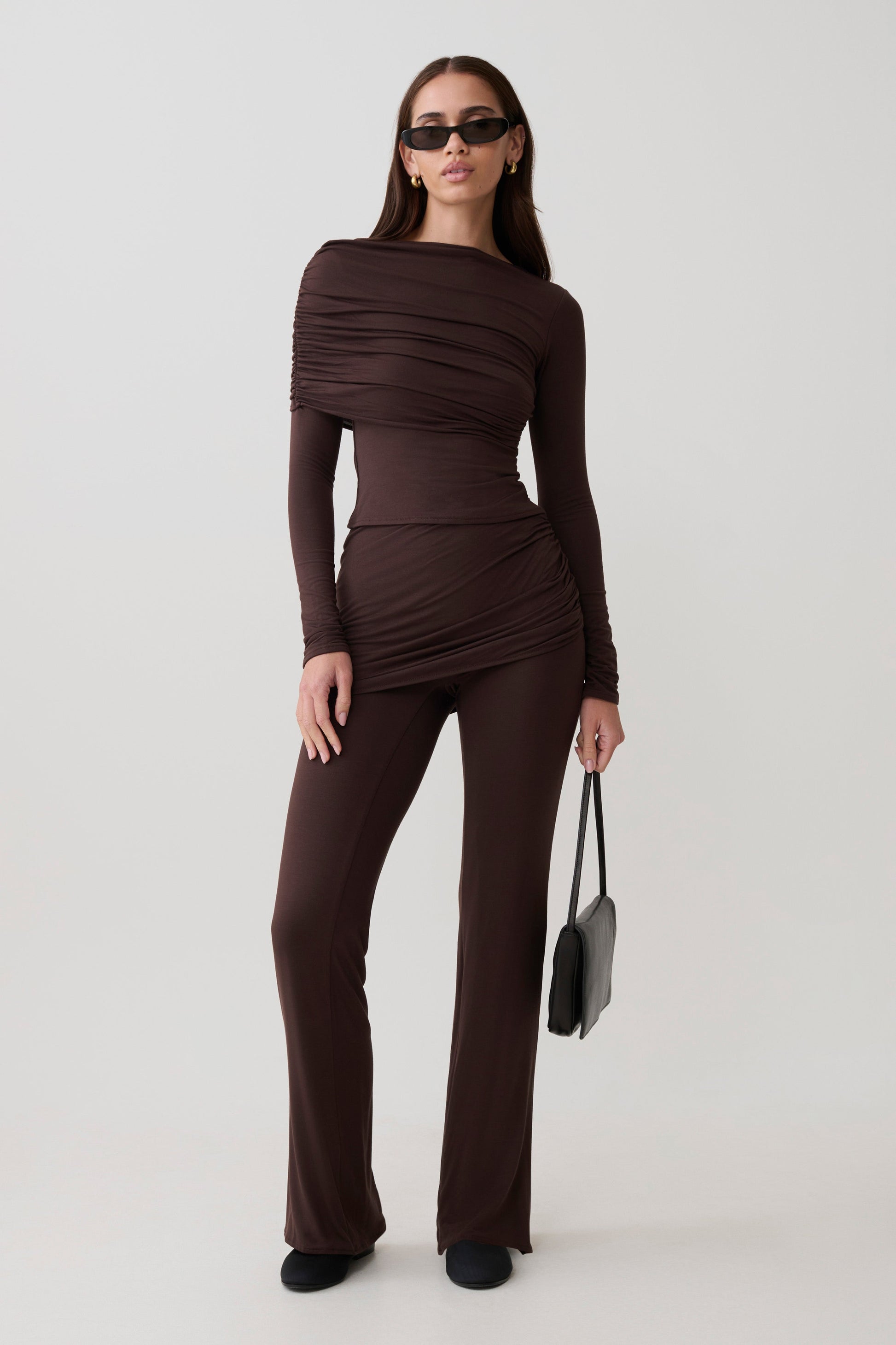 Keaton Modal Straight Leg Overlay Pant - Espresso #4