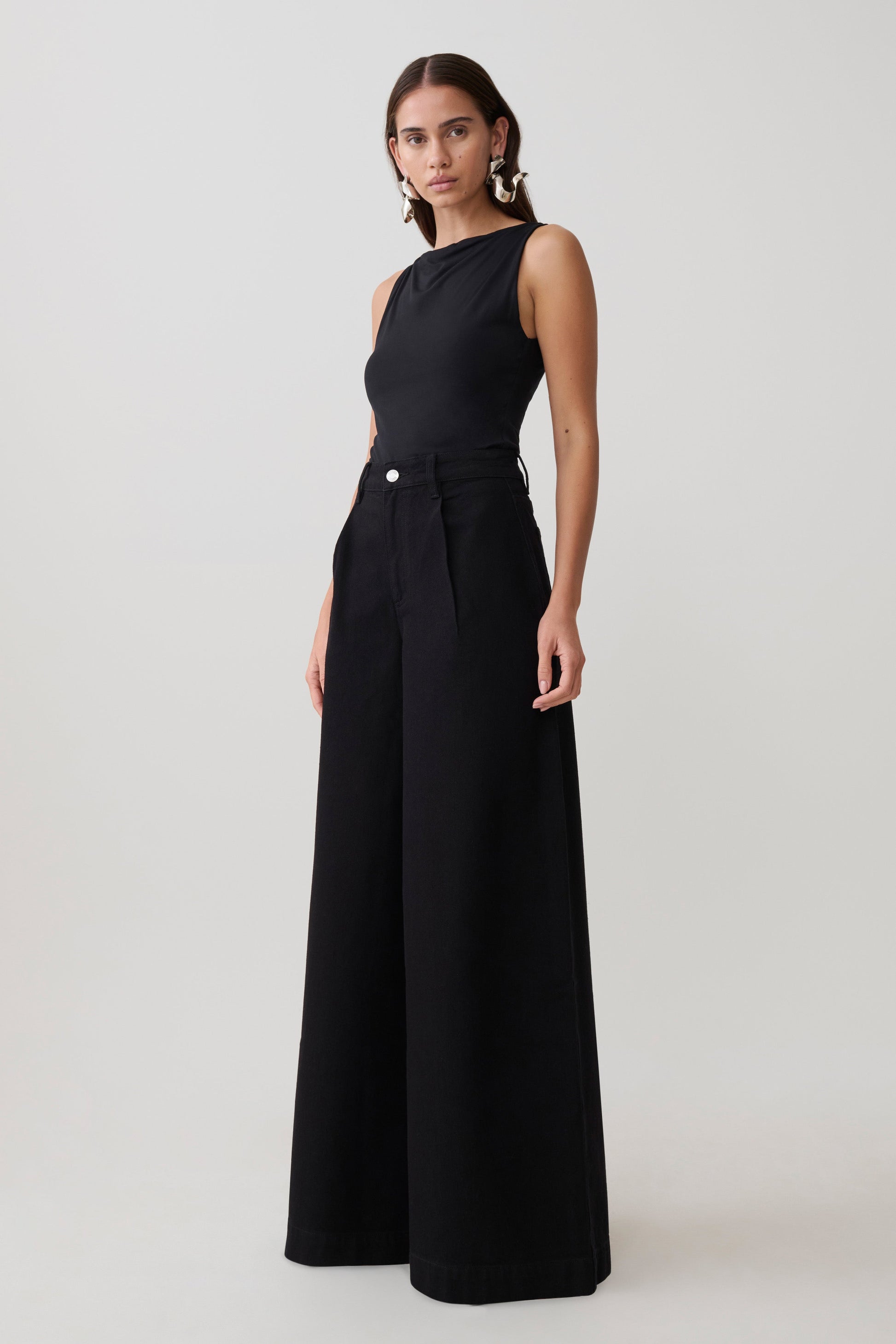 Bobby Oversized Jean With Front Pleat - Black #3