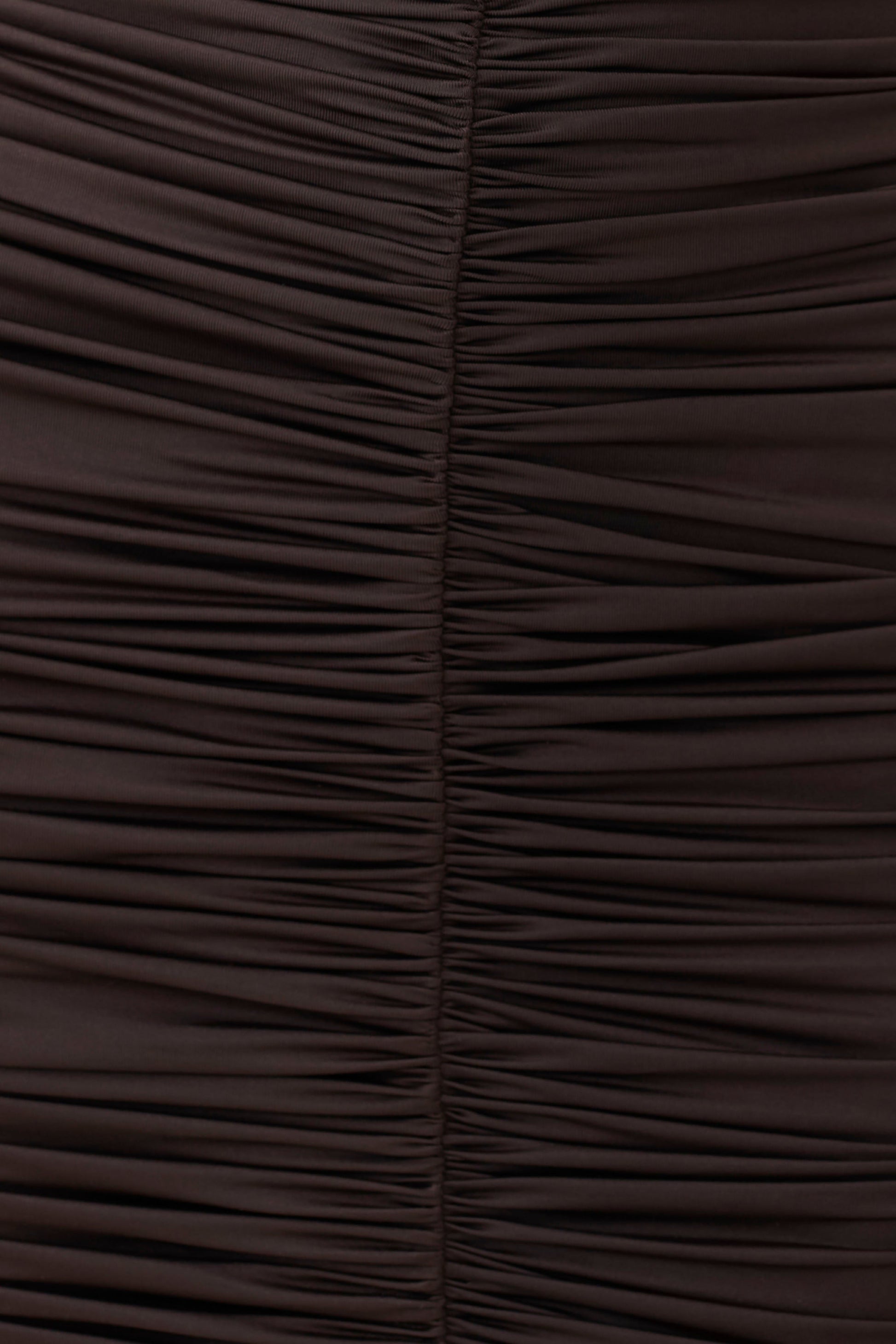 Alphine Gathered Short Sleeve Mini Dress - Chocolate #5
