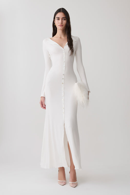 long sleeve maxi evening dress uk Long Formal Stretch Jersey Evening Dress