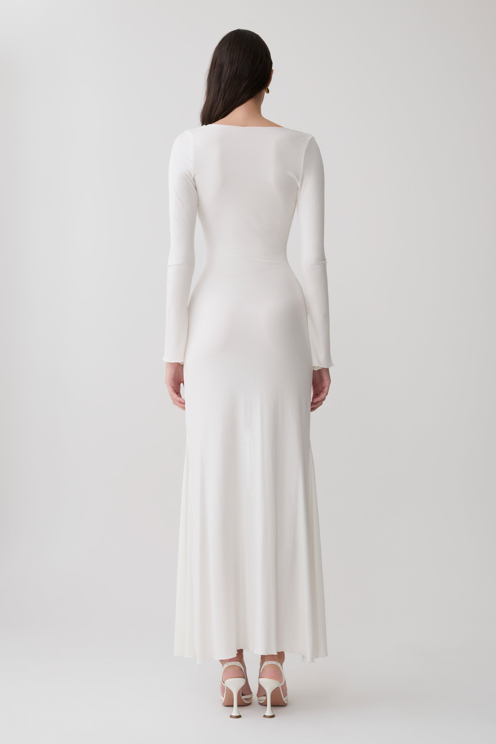 Tanya Buttoned Long Sleeve Maxi Dress - White #2