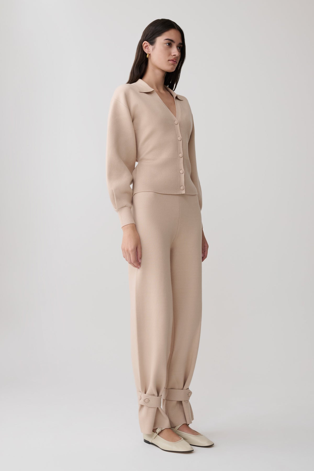 Blaine Knit Blouson Sleeve Cardigan - Oat Marle #5