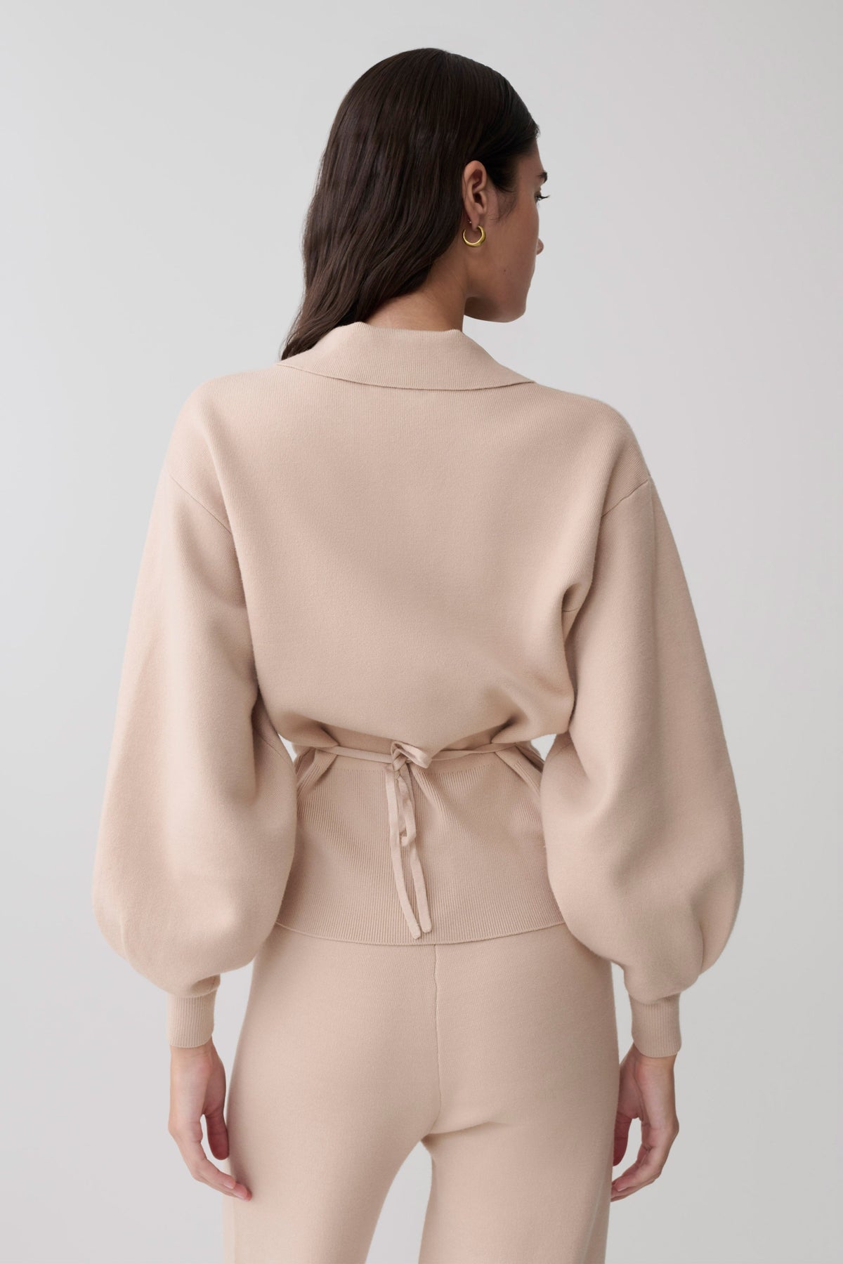 Blaine Knit Blouson Sleeve Cardigan - Oat Marle #2