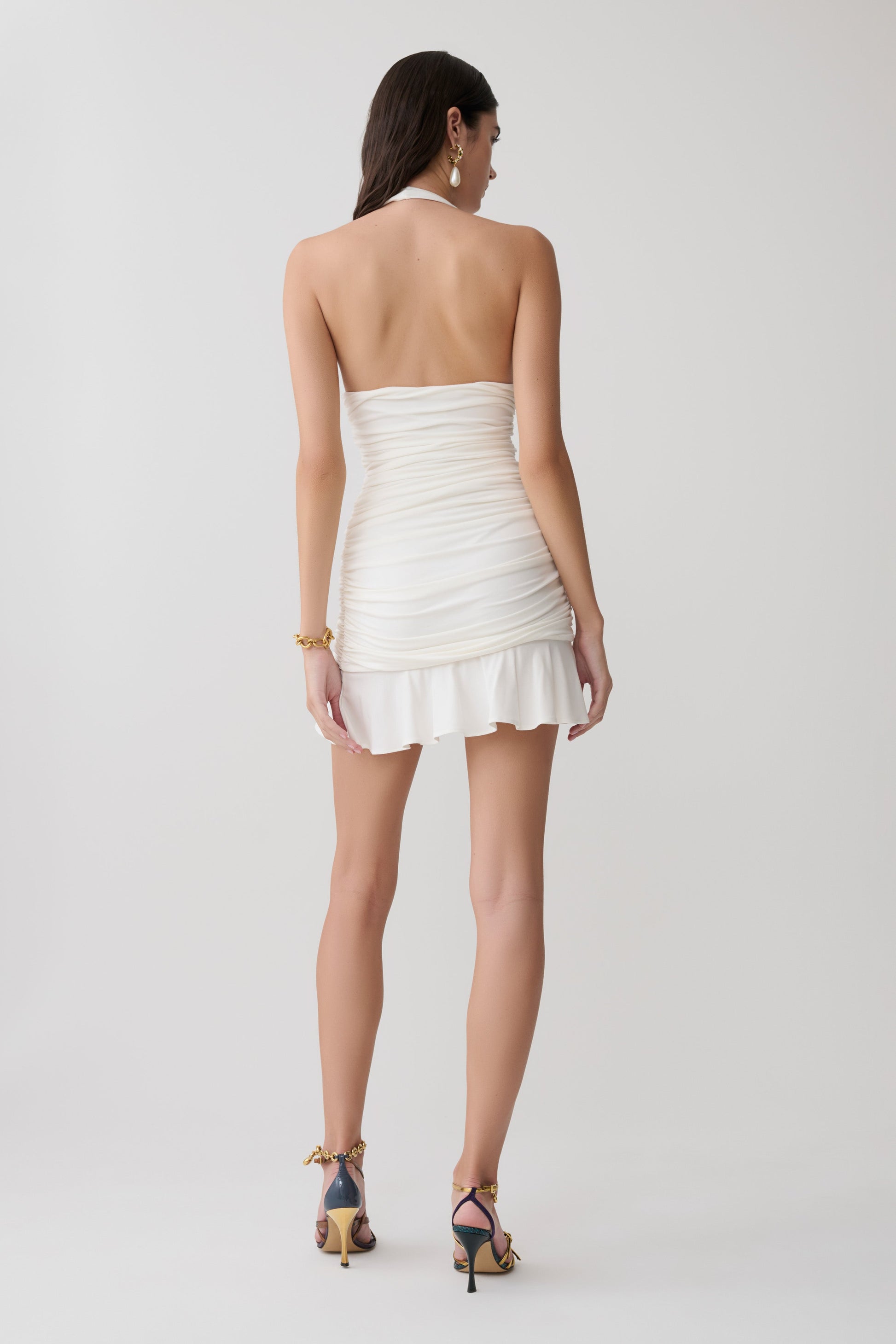 Peregrine Modal Halter Mini Dress - Ivory #2