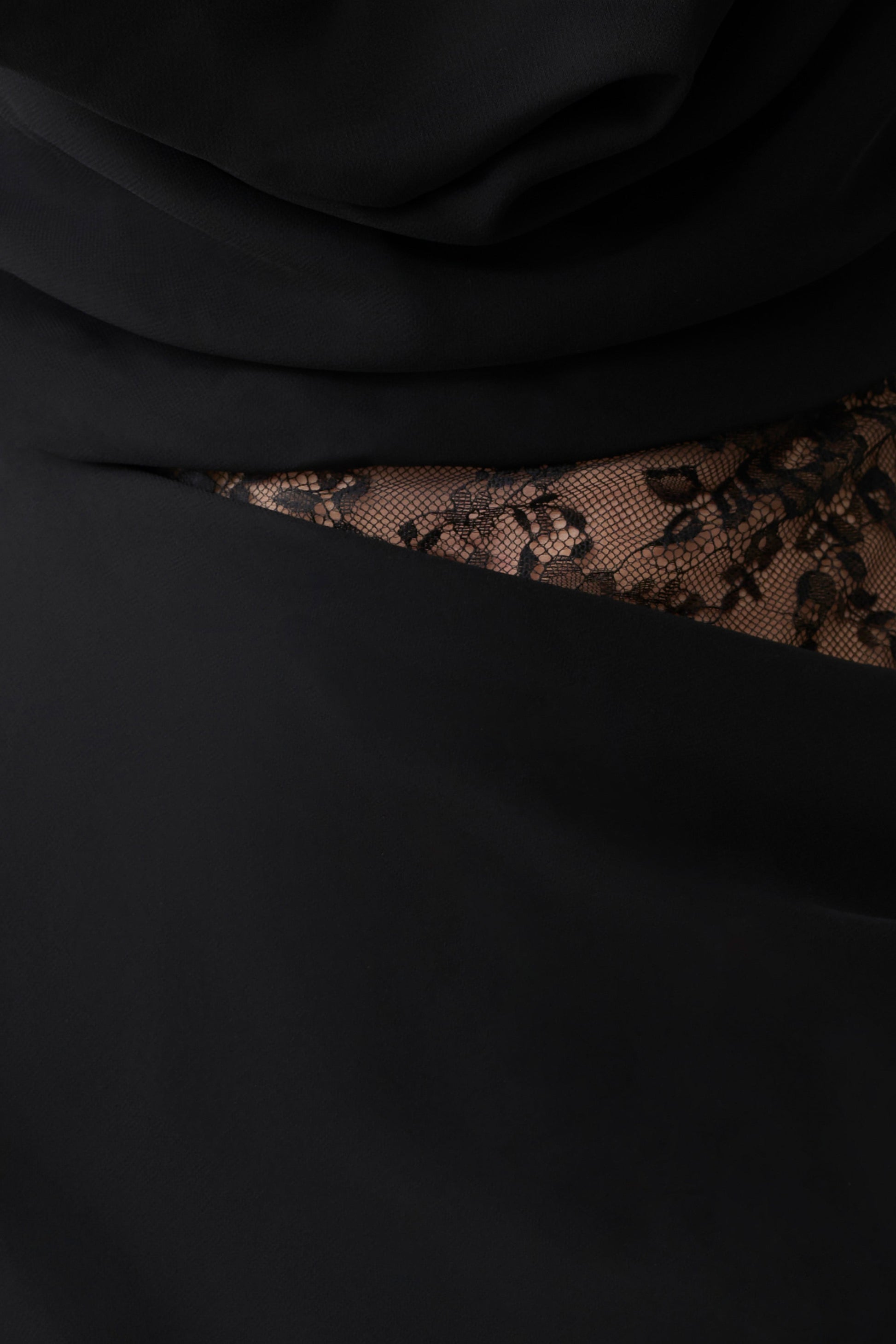 Arra Chiffon And Lace Halter Mini Dress - Black #6