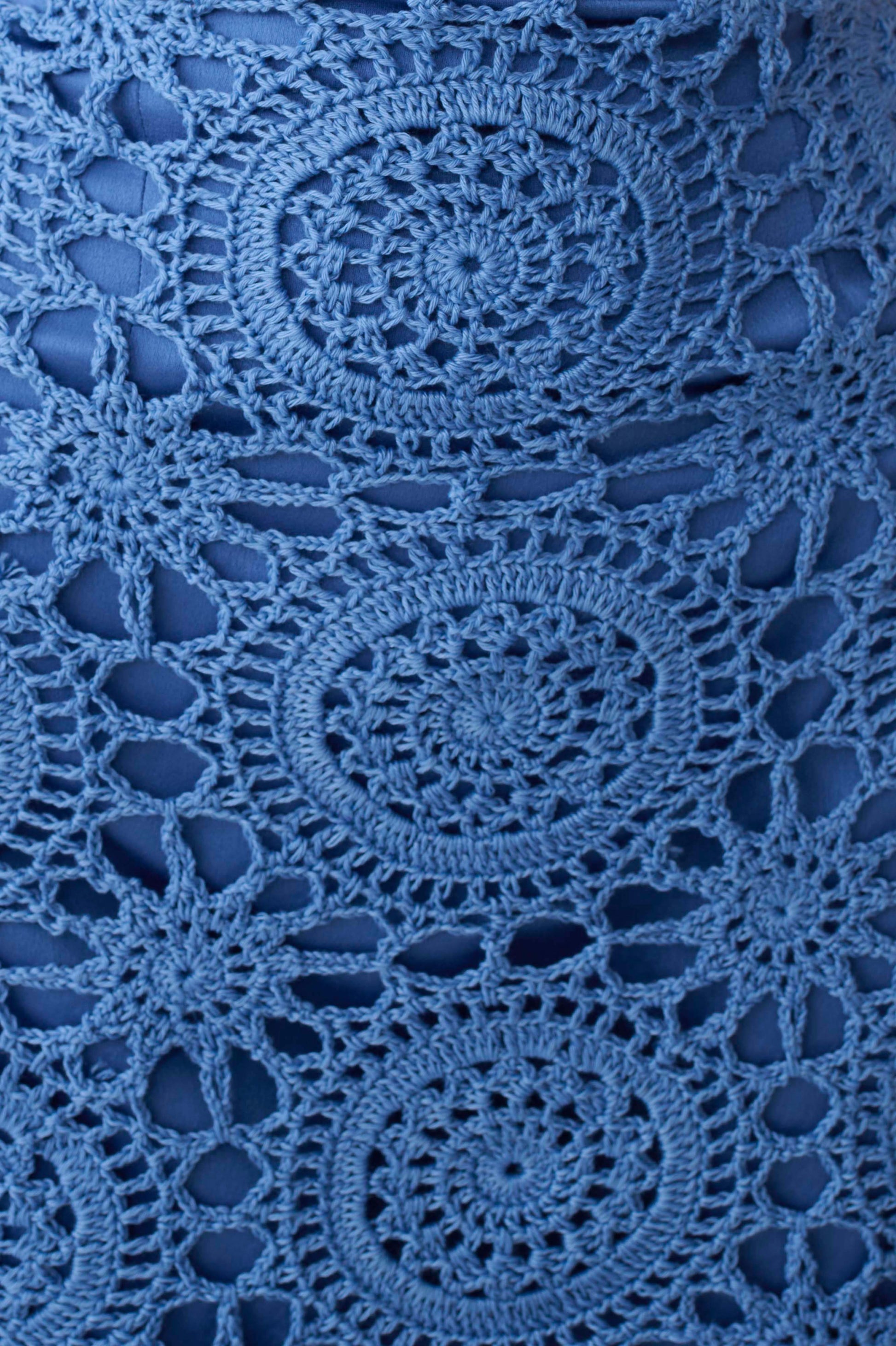 Stasia Strapless Crochet Mini Dress - Periwinkle #4