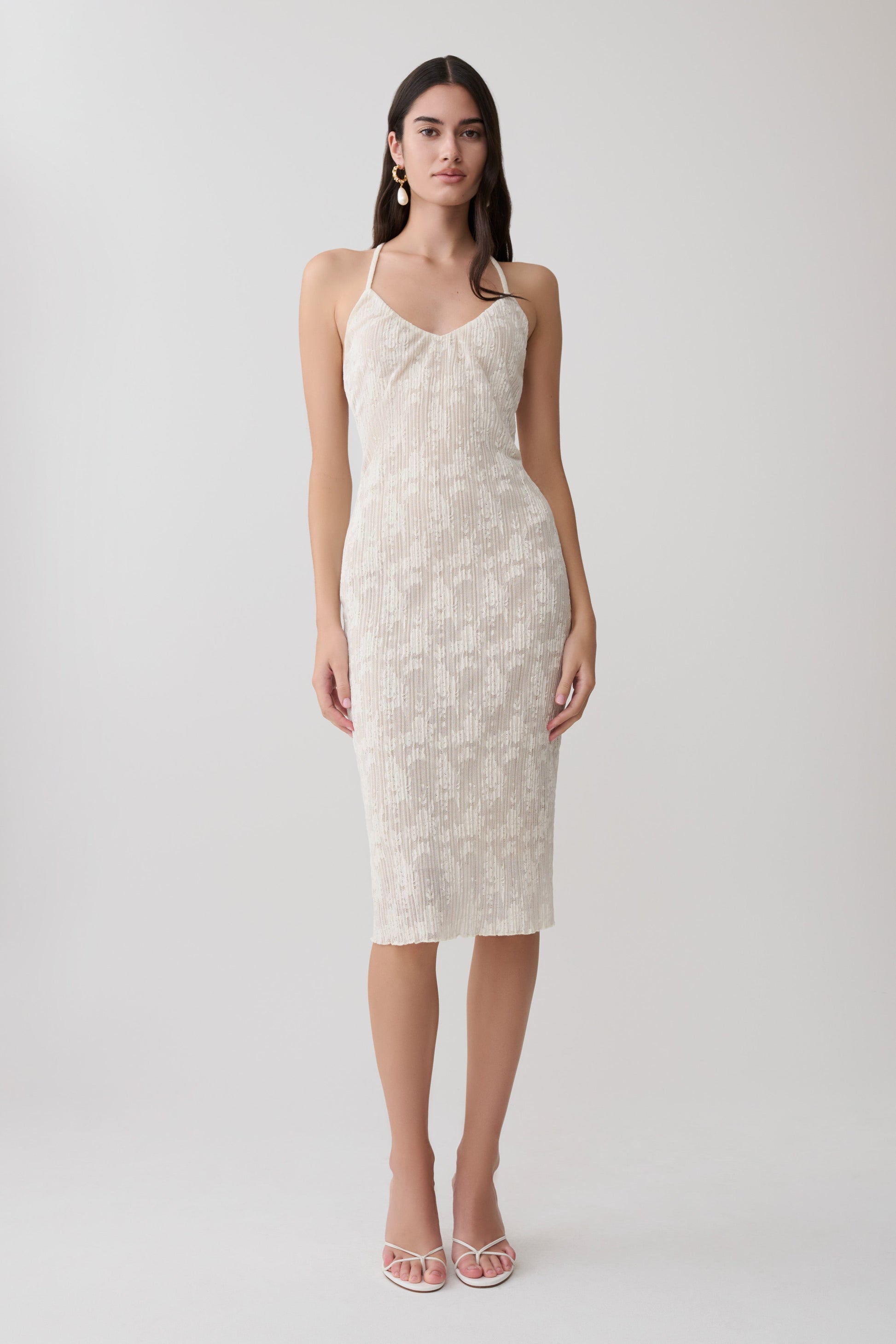 Ambrose Lace Midi Dress - Ivory #2