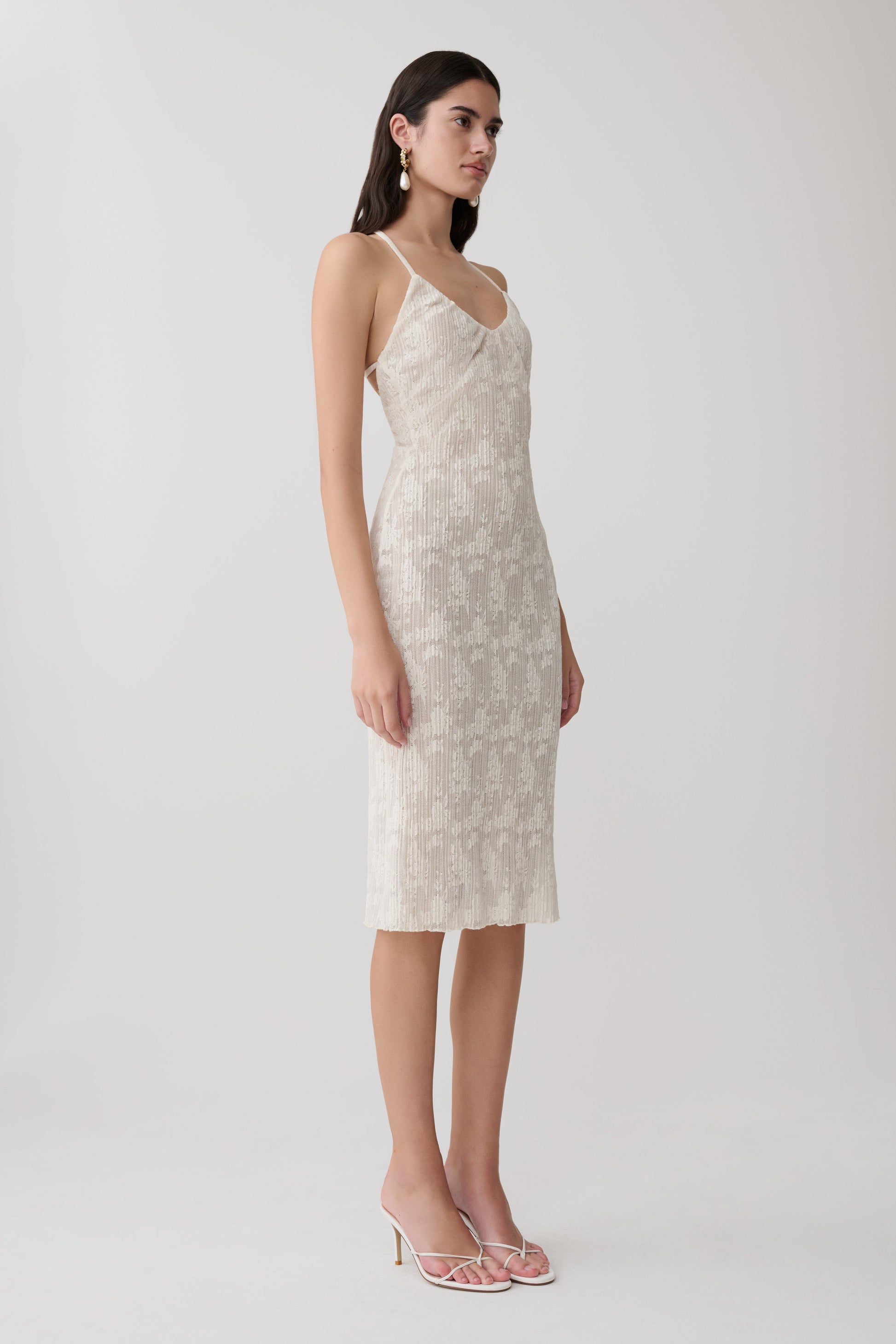 Ambrose Lace Midi Dress - Ivory #3