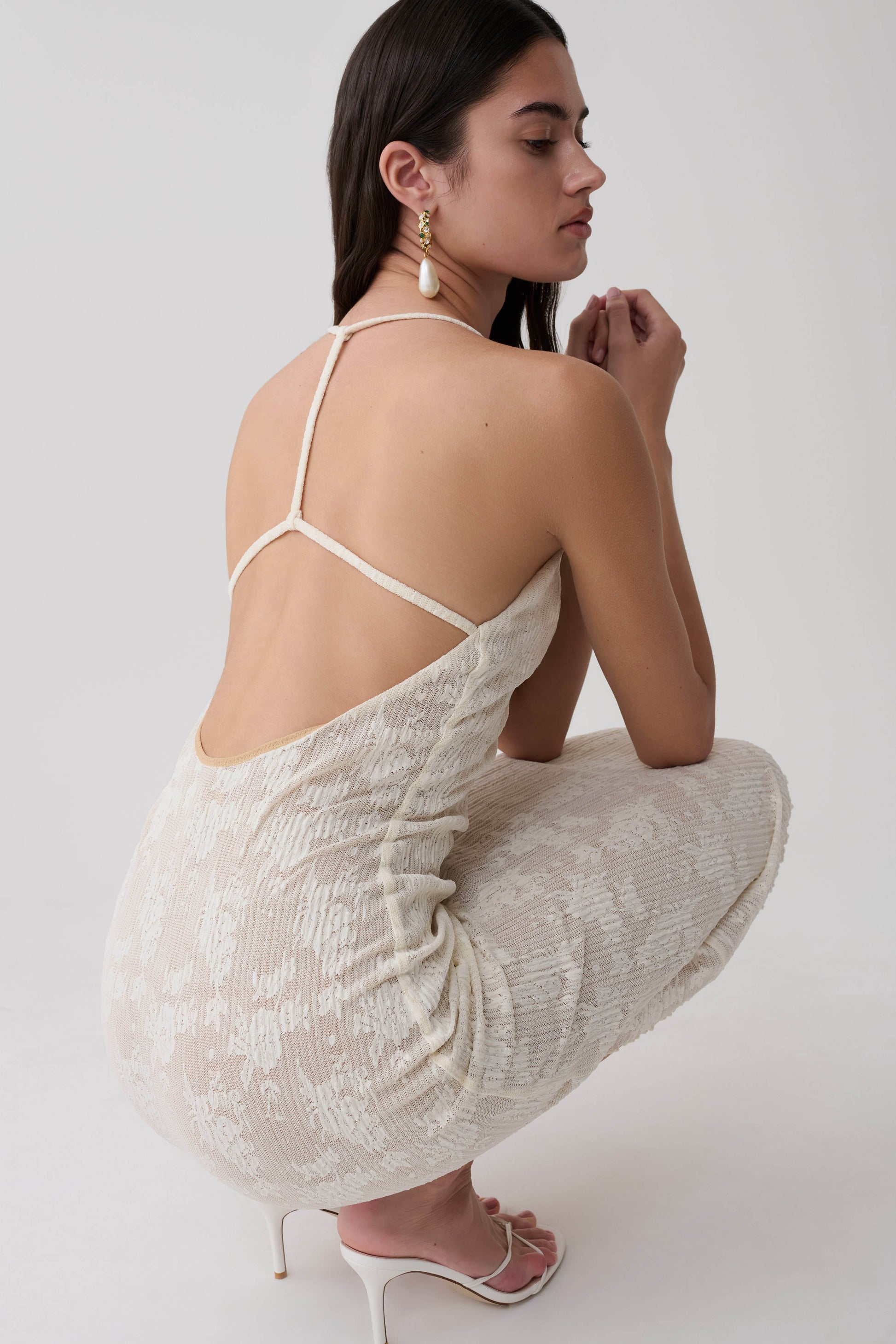 Ambrose Lace Midi Dress - Ivory #6