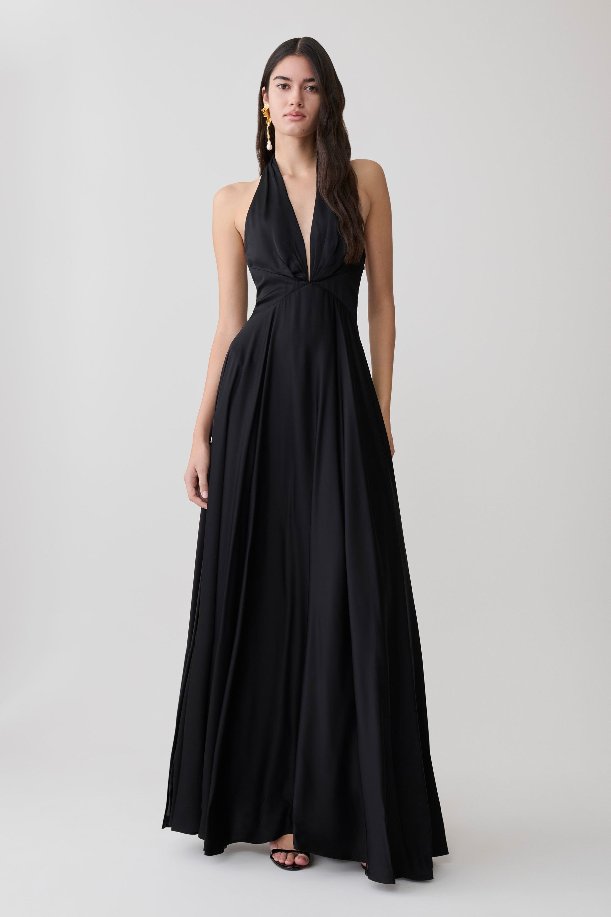 Rebecca Halter Buttoned Maxi Dress - Black #5
