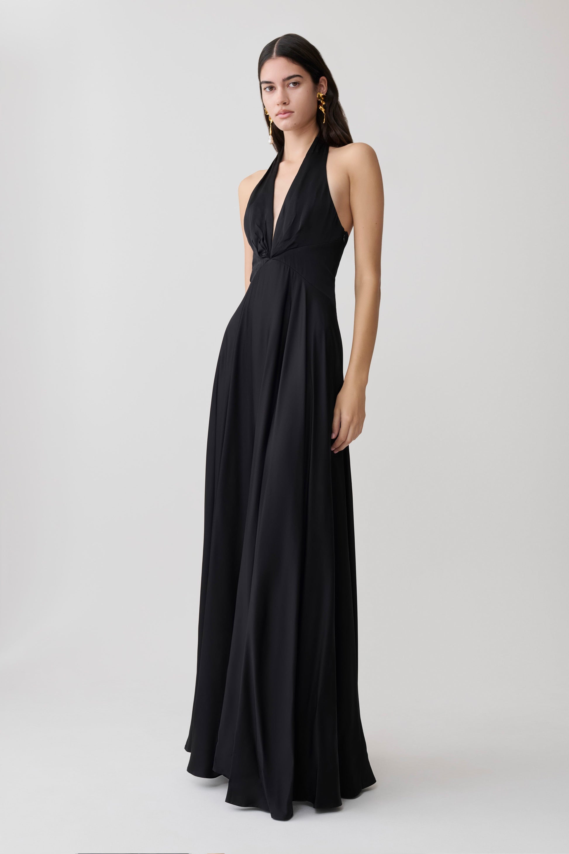 Rebecca Halter Buttoned Maxi Dress - Black #4