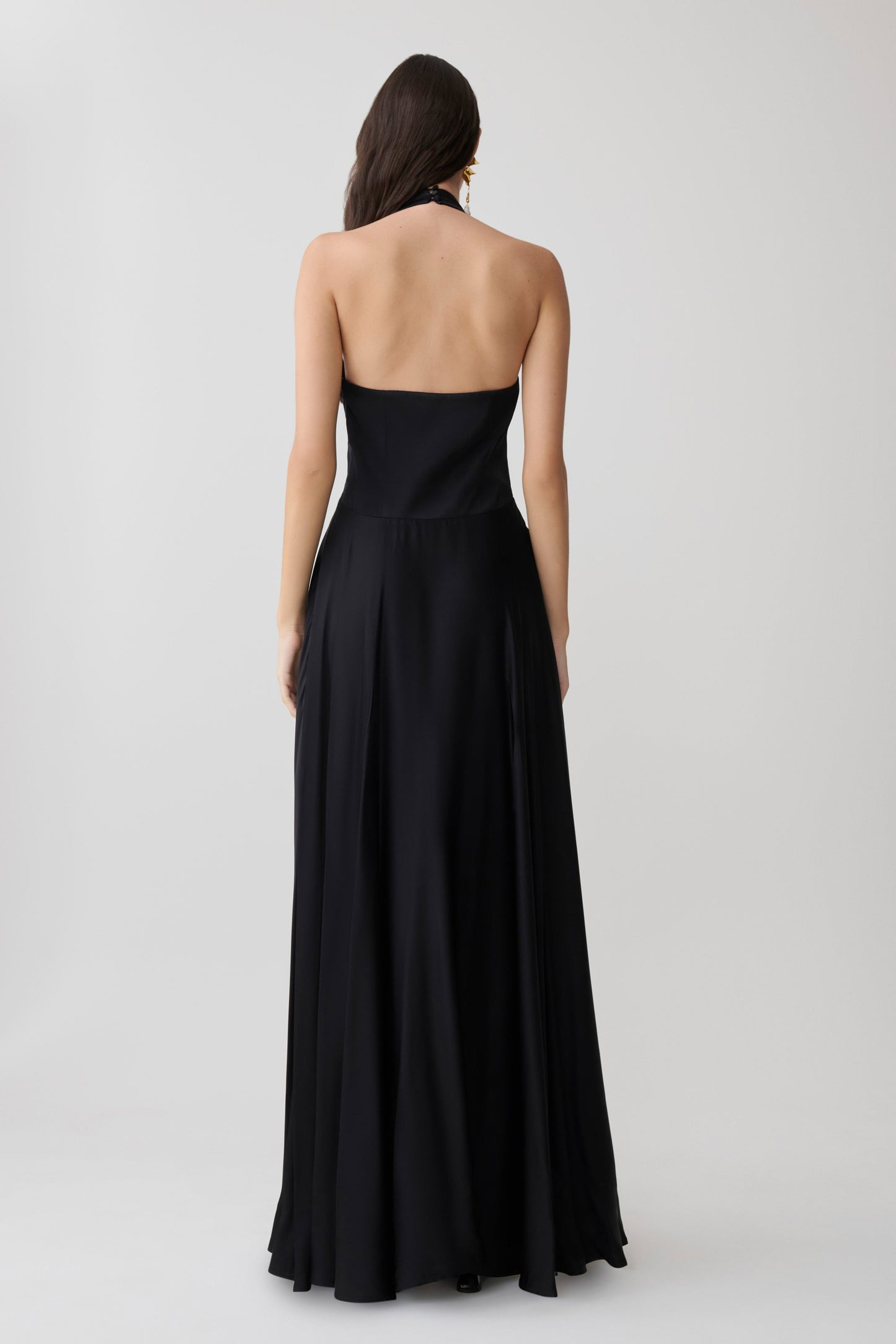 Rebecca Halter Buttoned Maxi Dress - Black