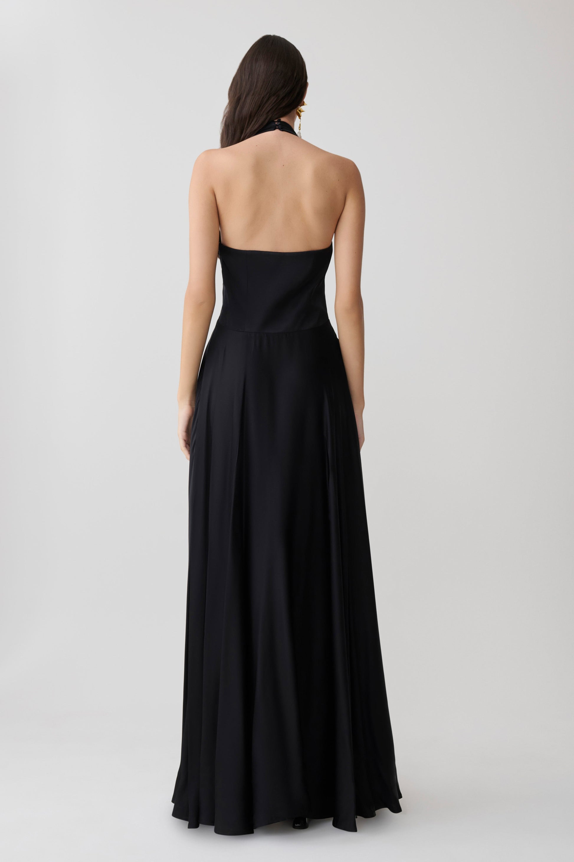 Rebecca Halter Buttoned Maxi Dress - Black #2