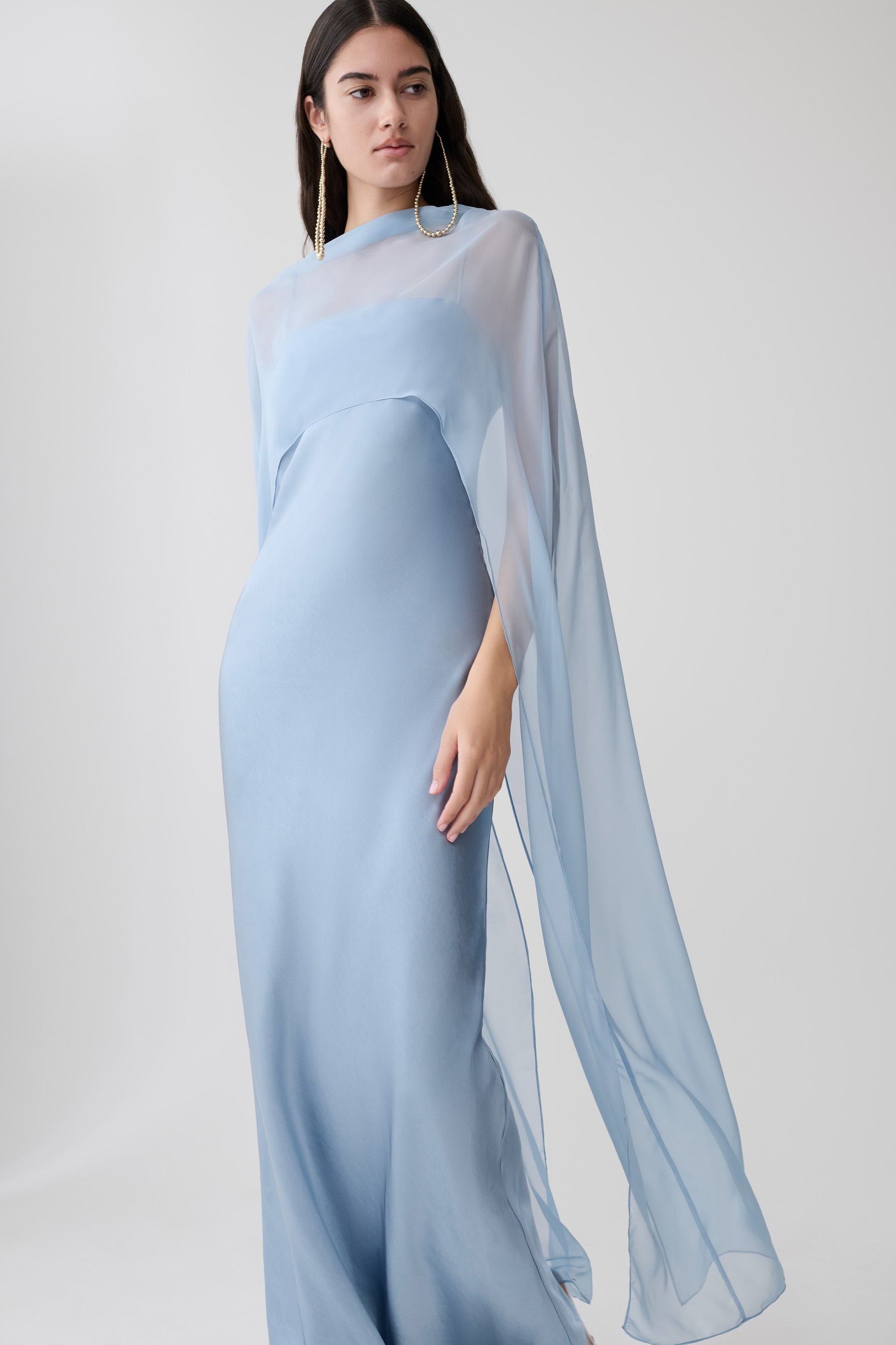 Martinne Chiffon Overlay Maxi Dress - Arctic Blue #3