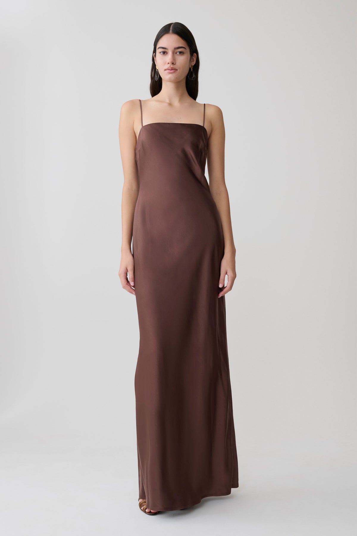 Martinne Chiffon Cape Maxi Dress - Mocha #5