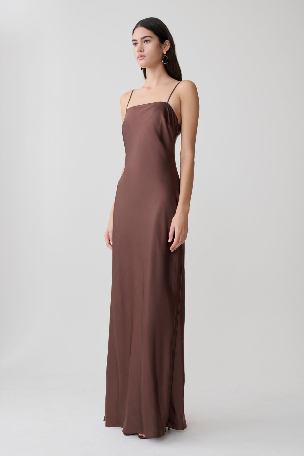 Martinne Chiffon Cape Maxi Dress - Mocha #7