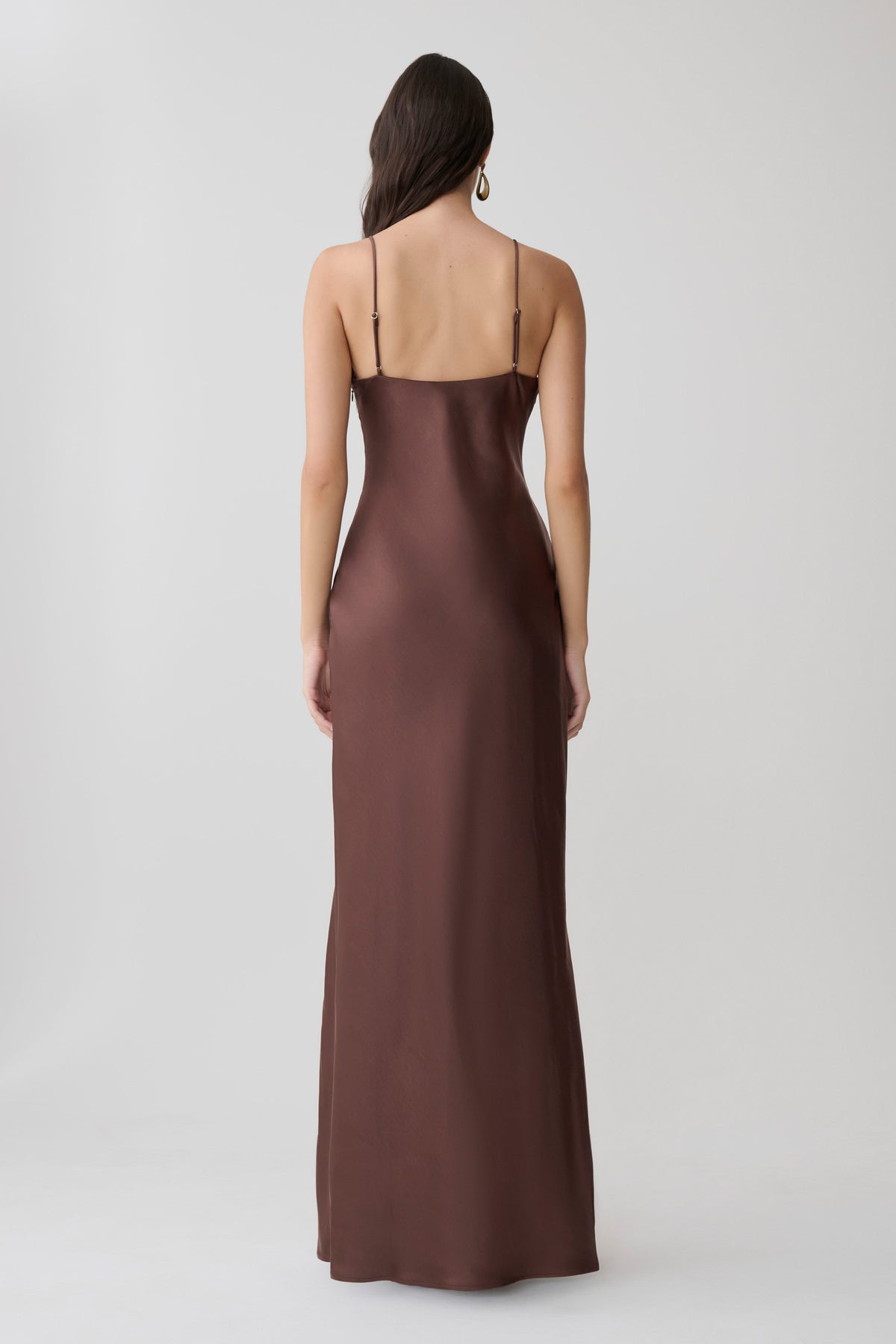 Martinne Chiffon Cape Maxi Dress - Mocha #6