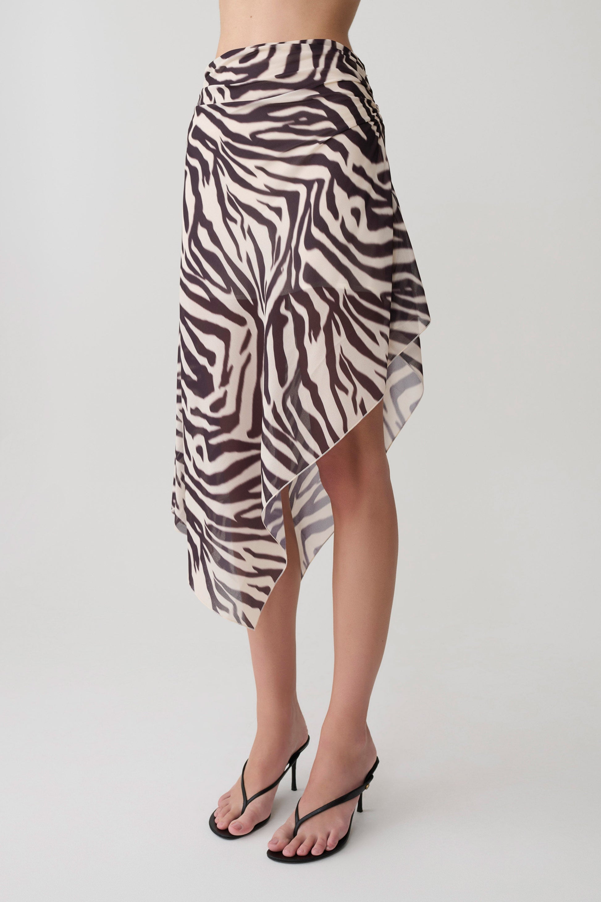 Lana Chiffon Midi Skirt - Abstract Zebra Print #5