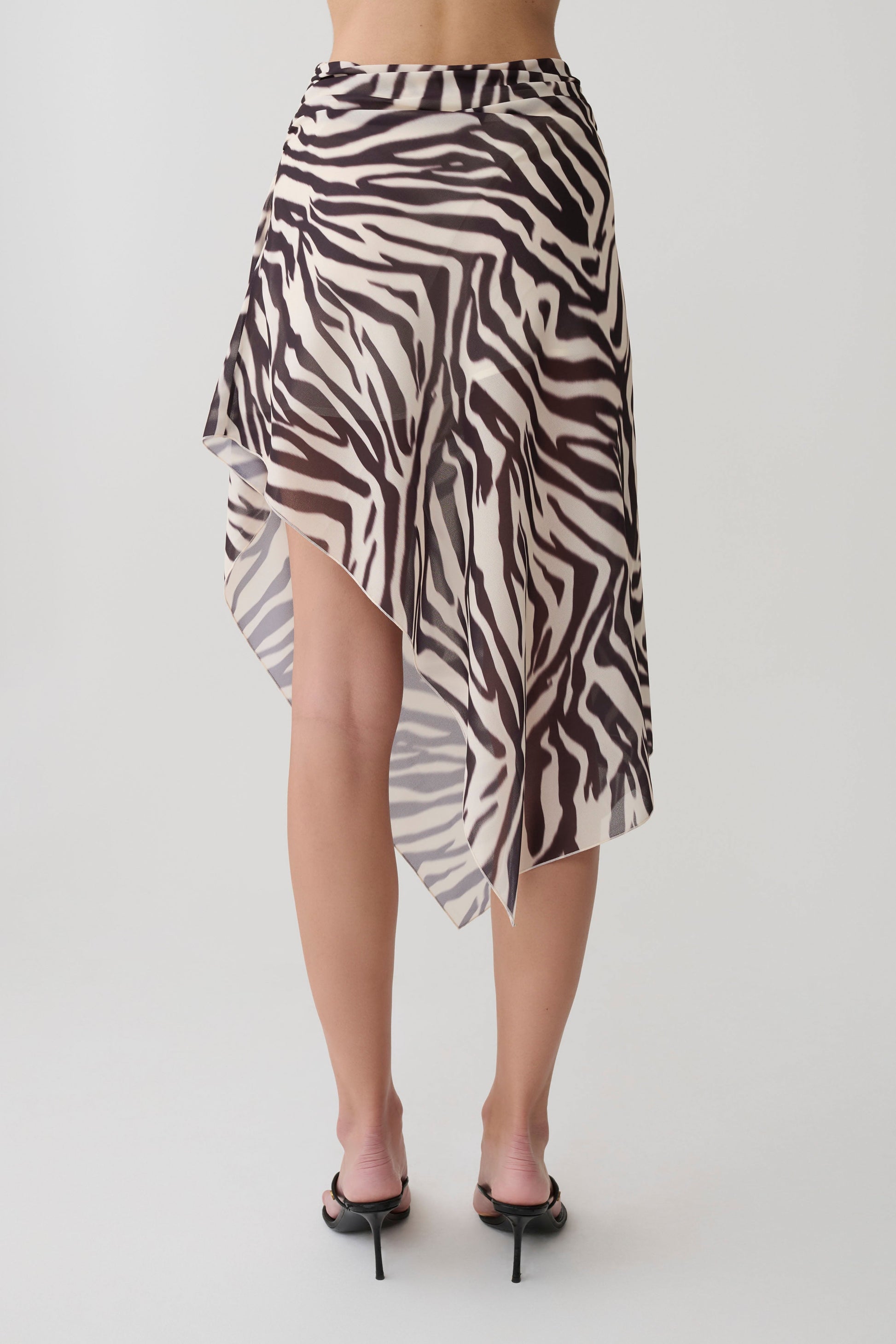 Lana Chiffon Midi Skirt - Abstract Zebra Print #4