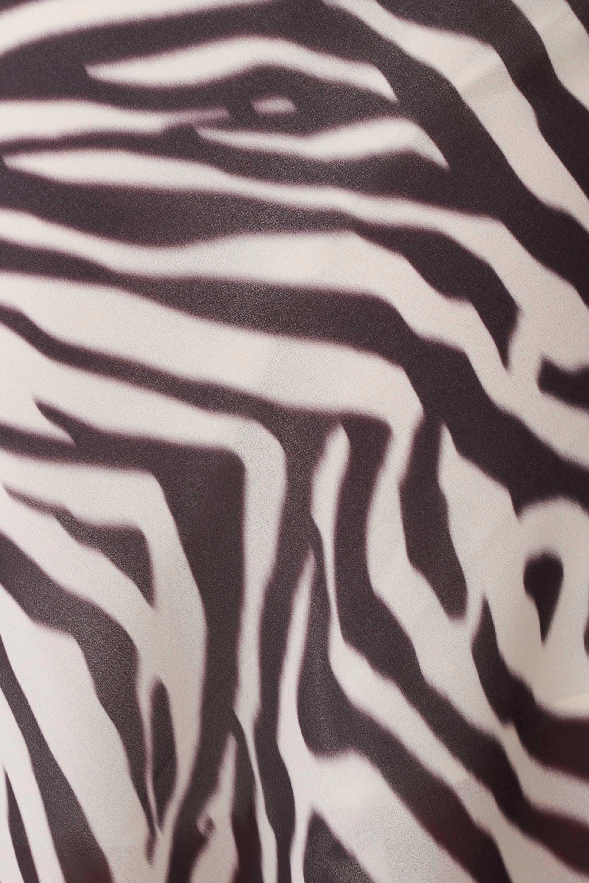 Lana Low Back Chiffon Top - Abstract Zebra Print #4